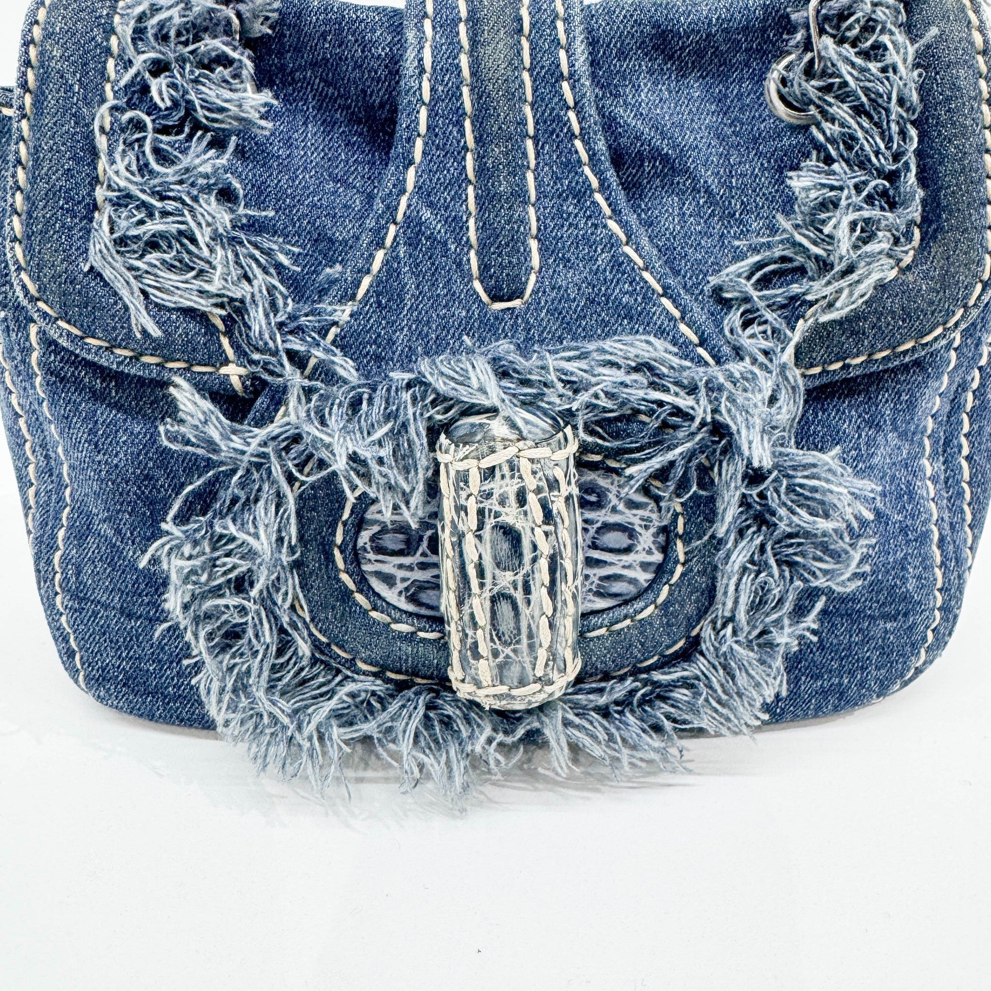 Navy Denim Shoulder Bag