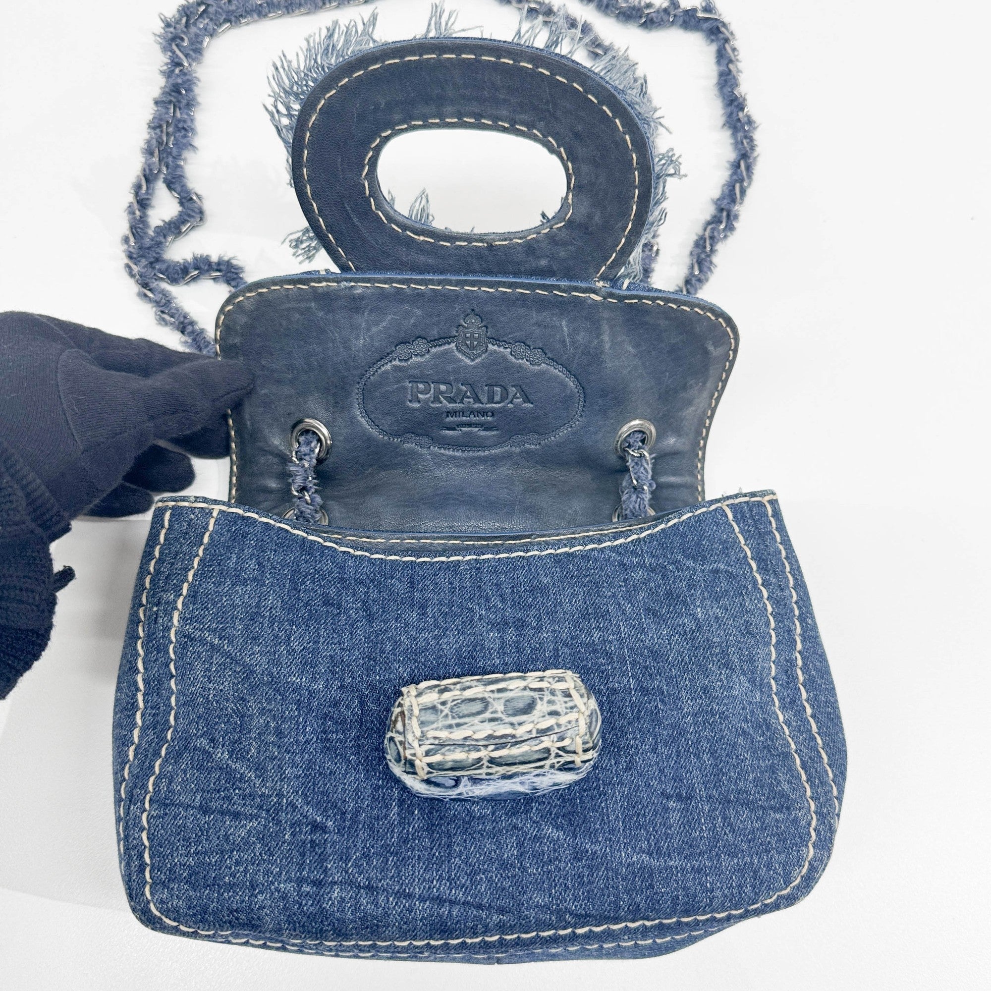 Navy Denim Shoulder Bag