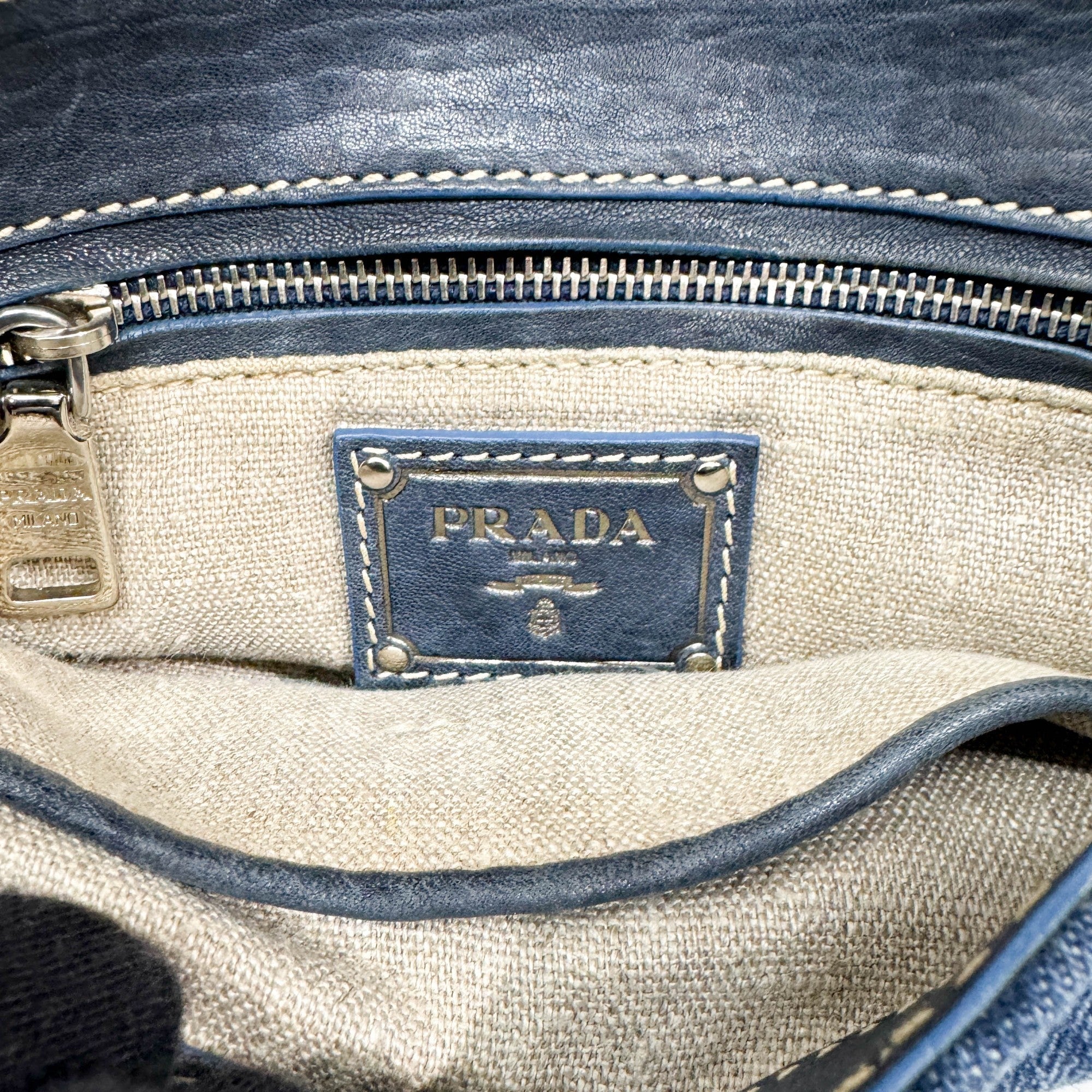 Navy Denim Shoulder Bag