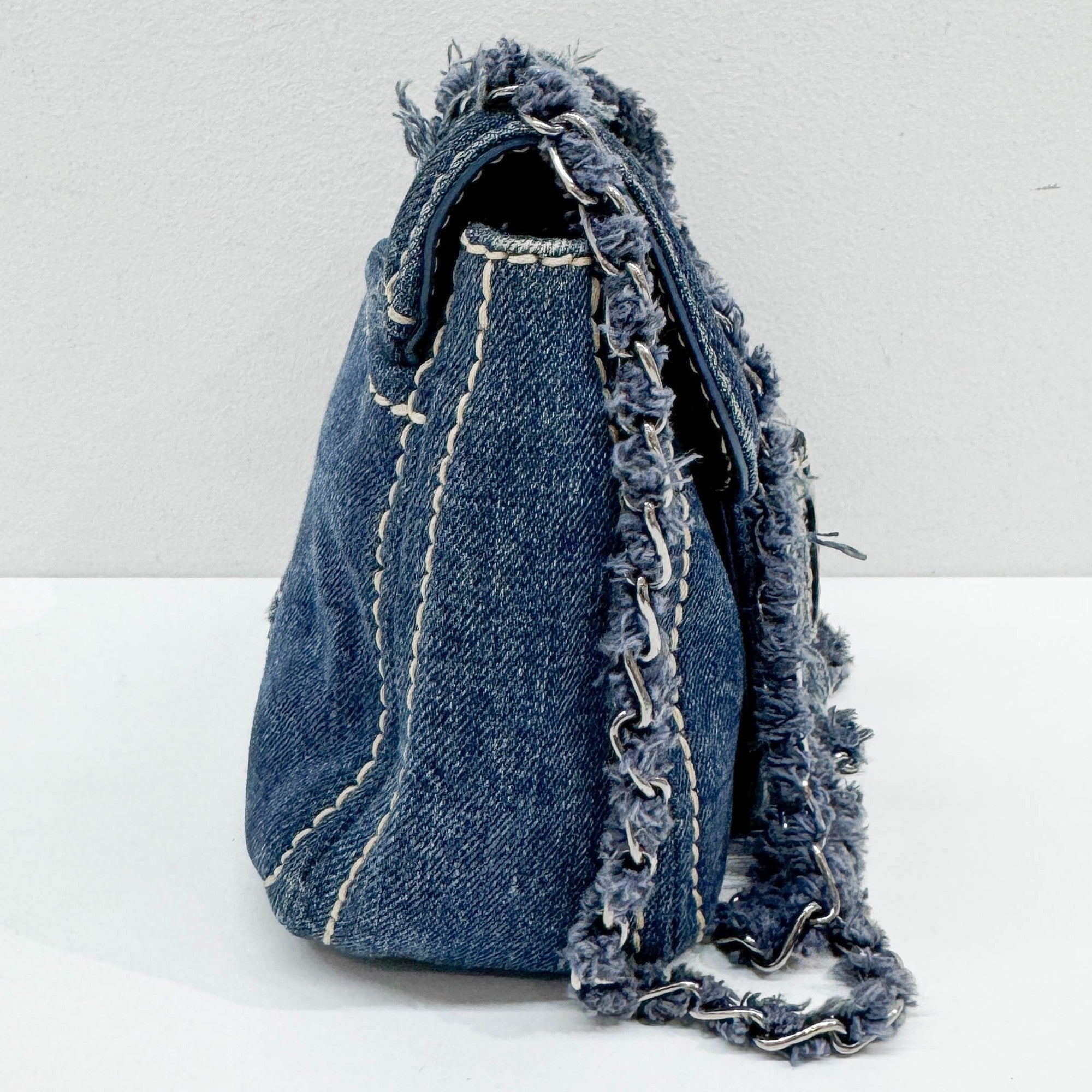 Navy Denim Shoulder Bag