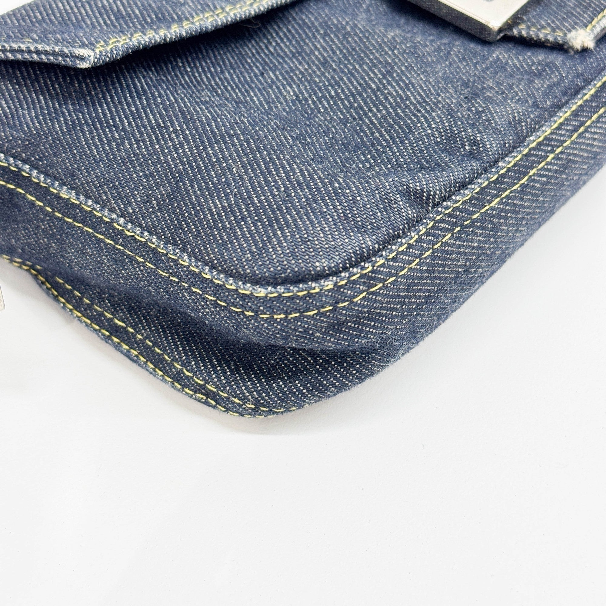 Baguette Blue Denim Shoulder Bag