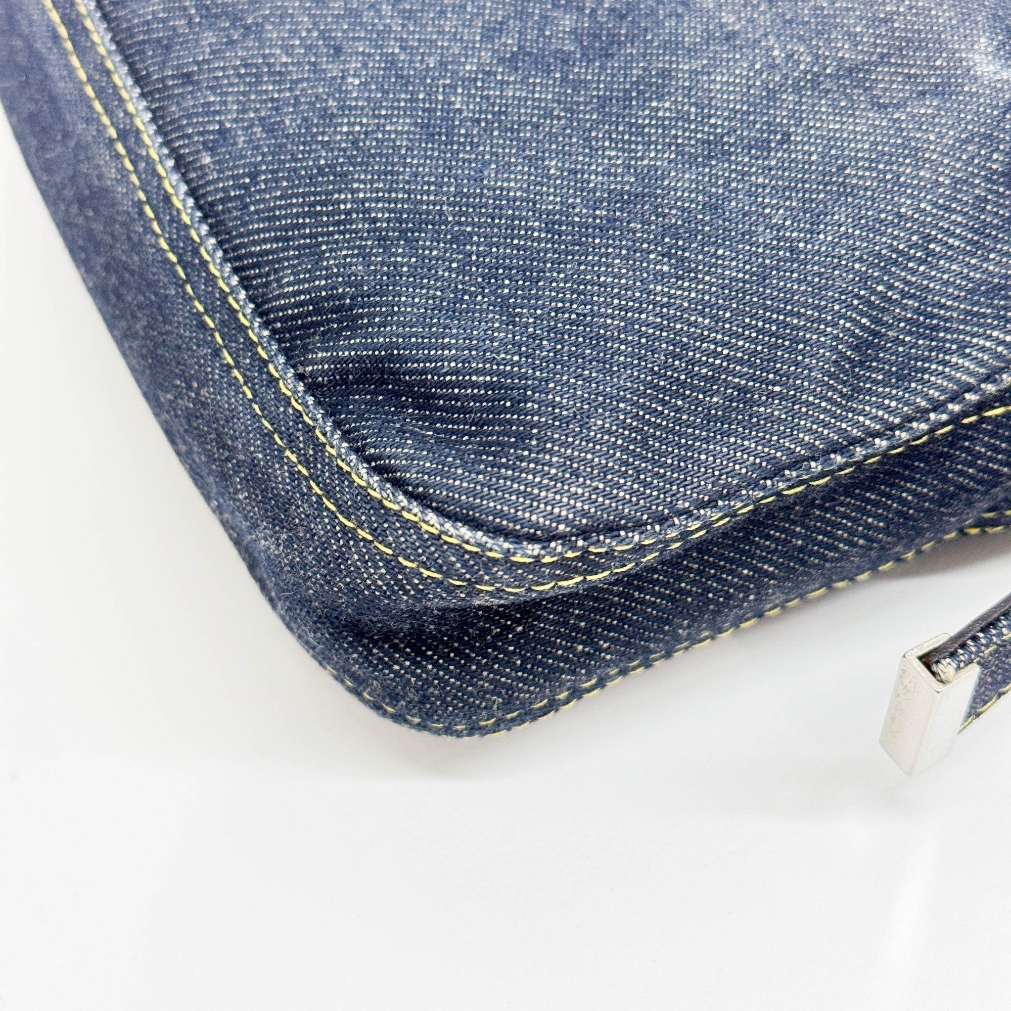 Baguette Blue Denim Shoulder Bag