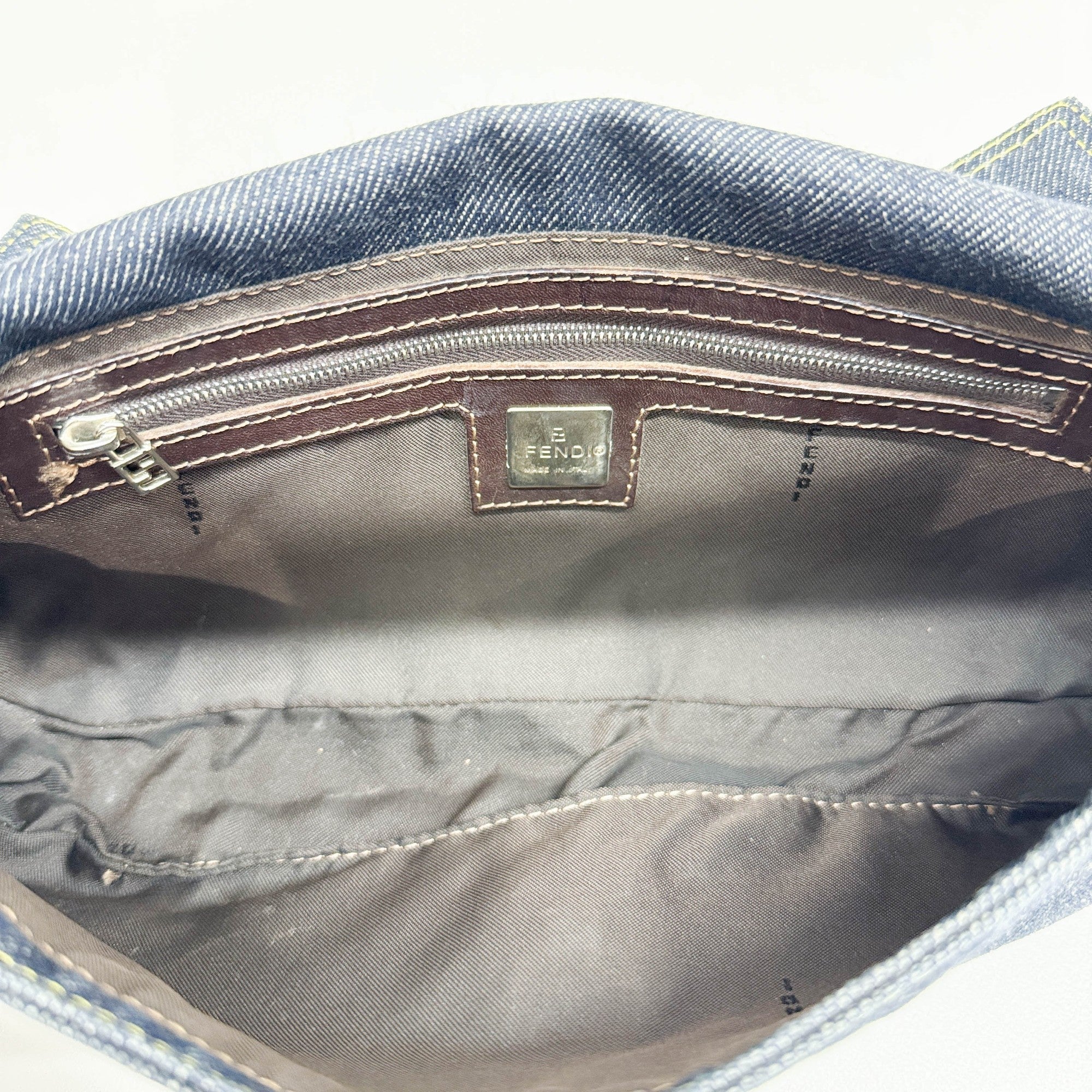 Baguette Blue Denim Shoulder Bag