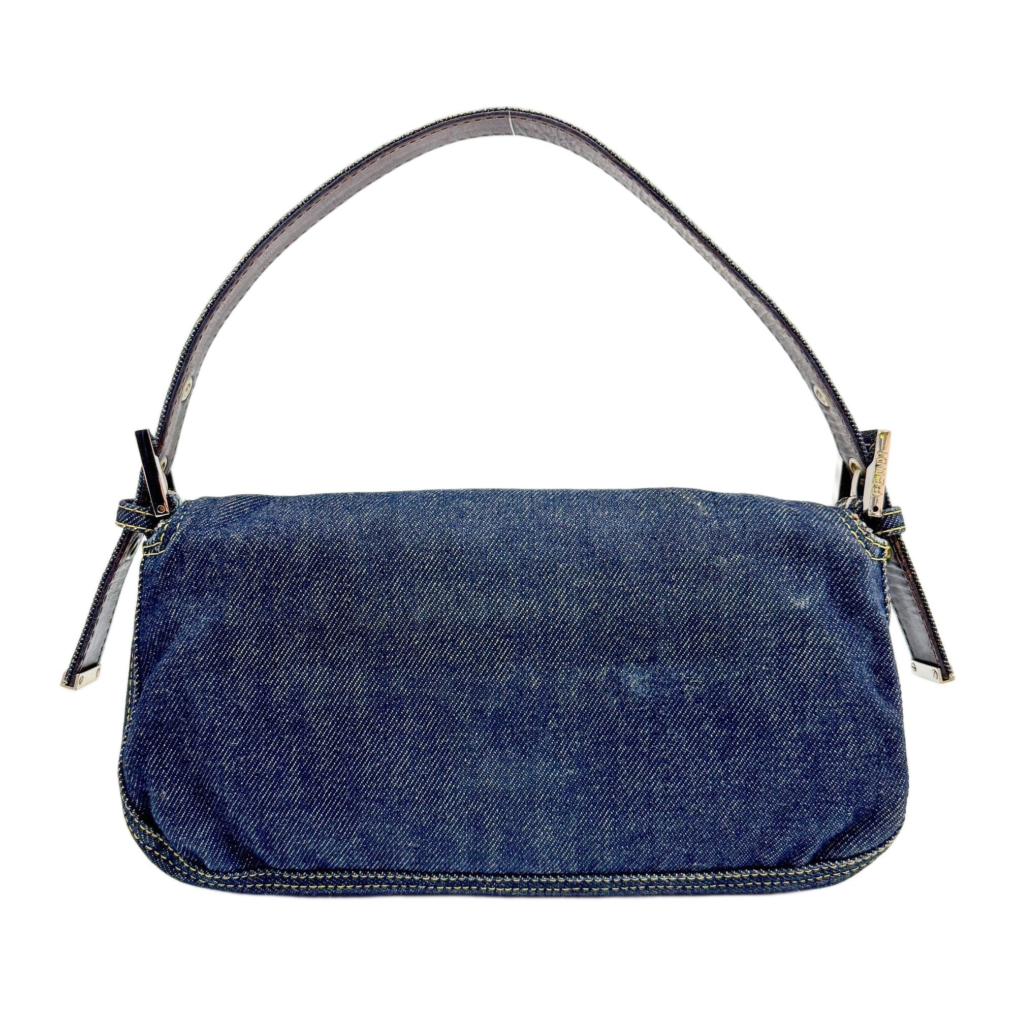 Baguette Blue Denim Shoulder Bag