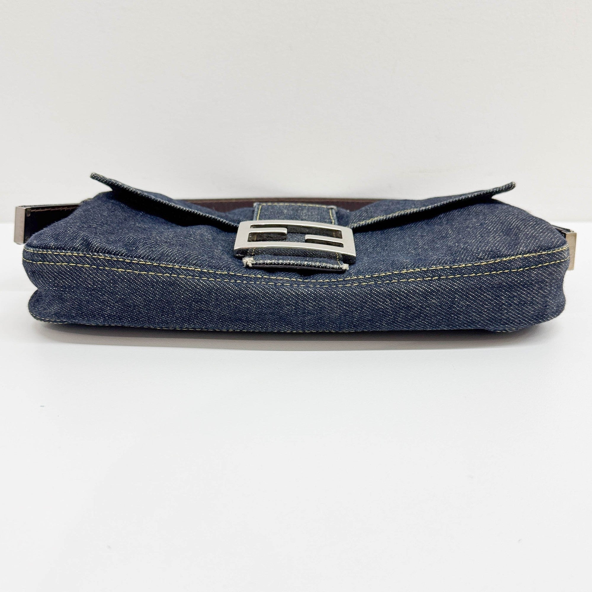 Baguette Blue Denim Shoulder Bag