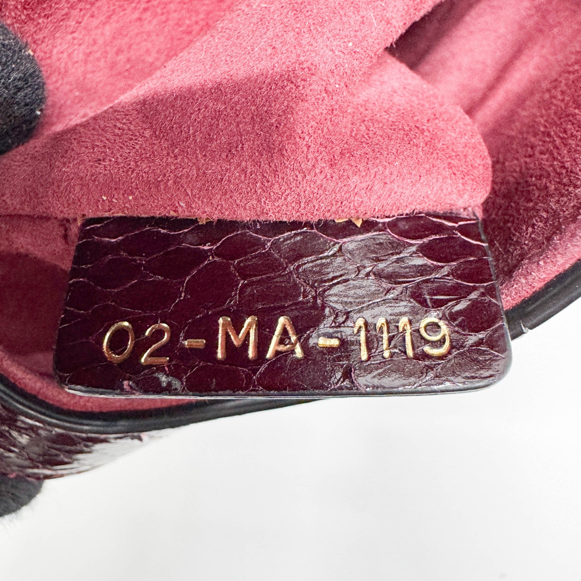 Mini Saddle Ombre Red Embossed Snake Leather Two Way Bag