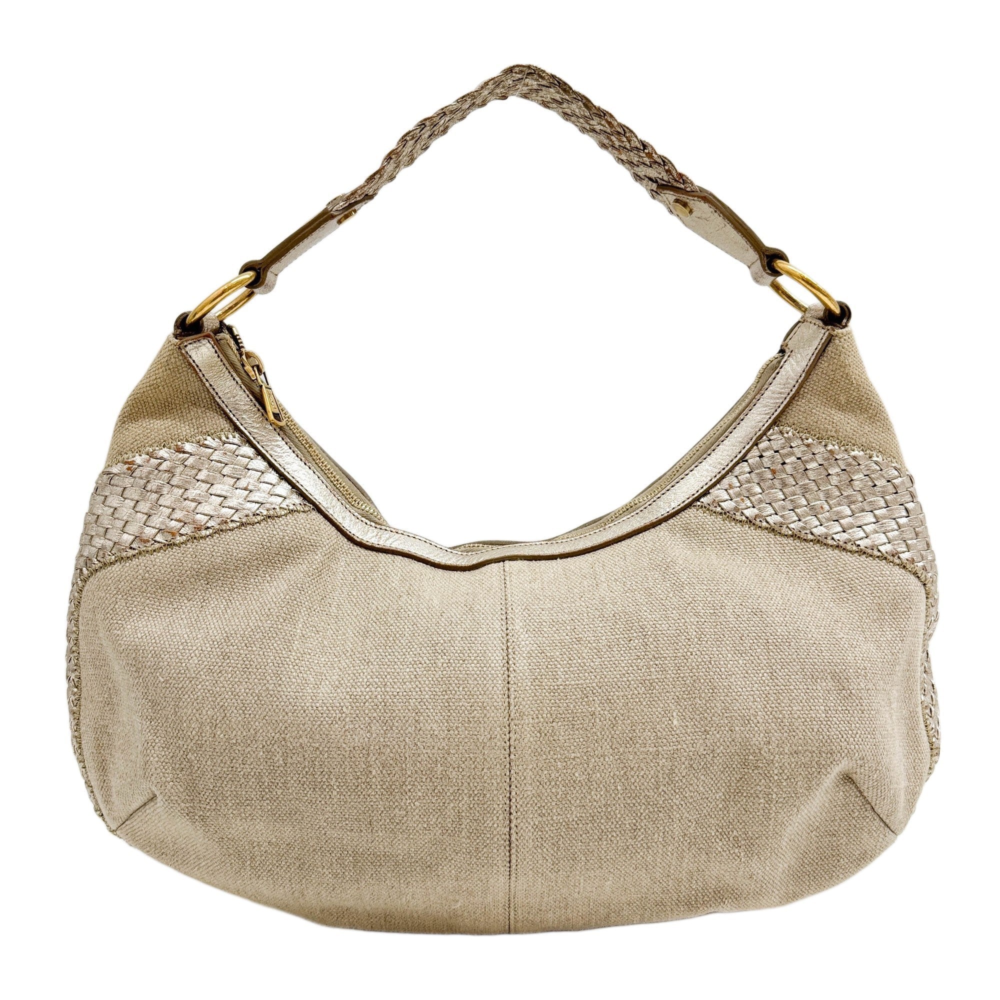 Beige Tweet Hobo Bag