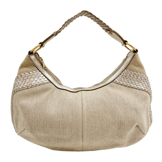 Beige Tweet Hobo Bag