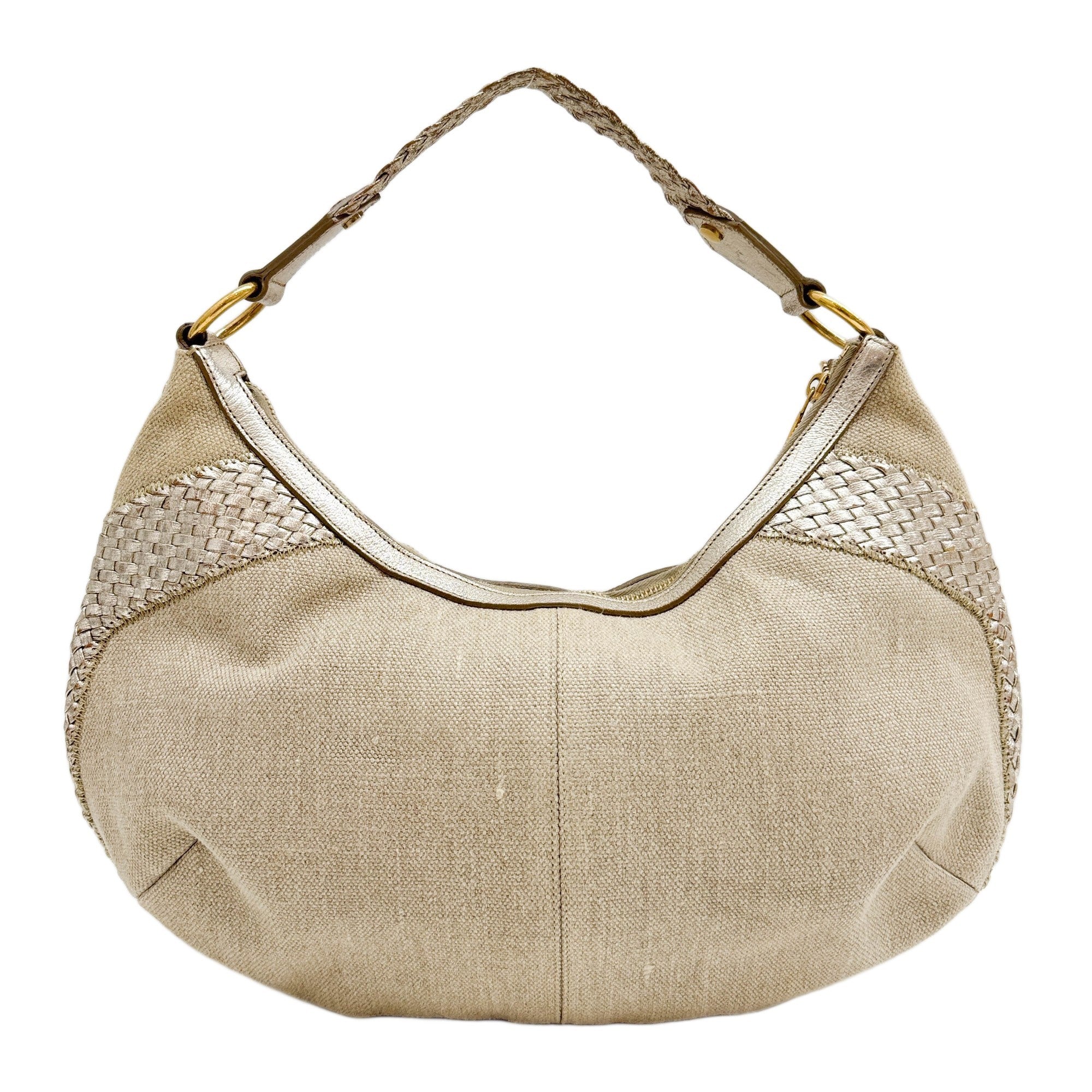 Beige Tweet Hobo Bag