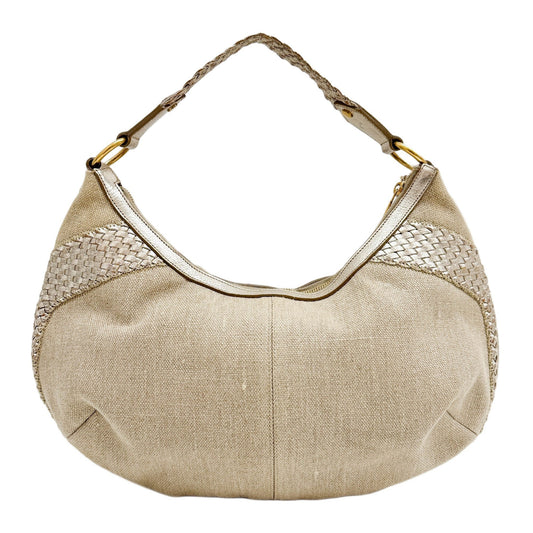 Beige Tweet Hobo Bag