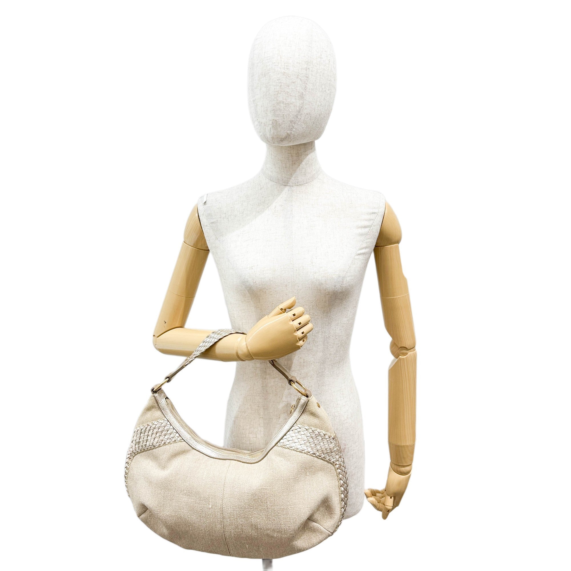 Beige Tweet Hobo Bag