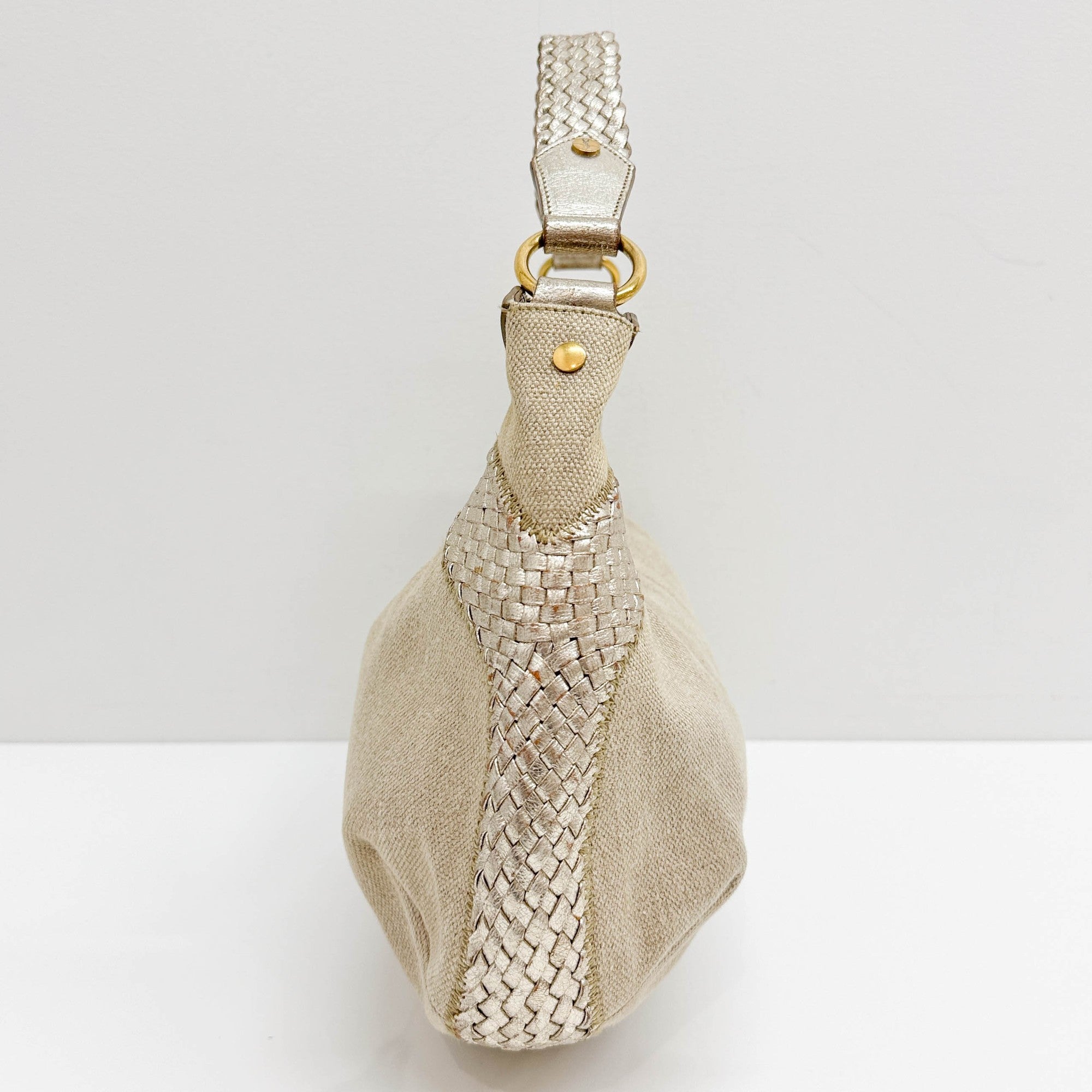 Beige Tweet Hobo Bag