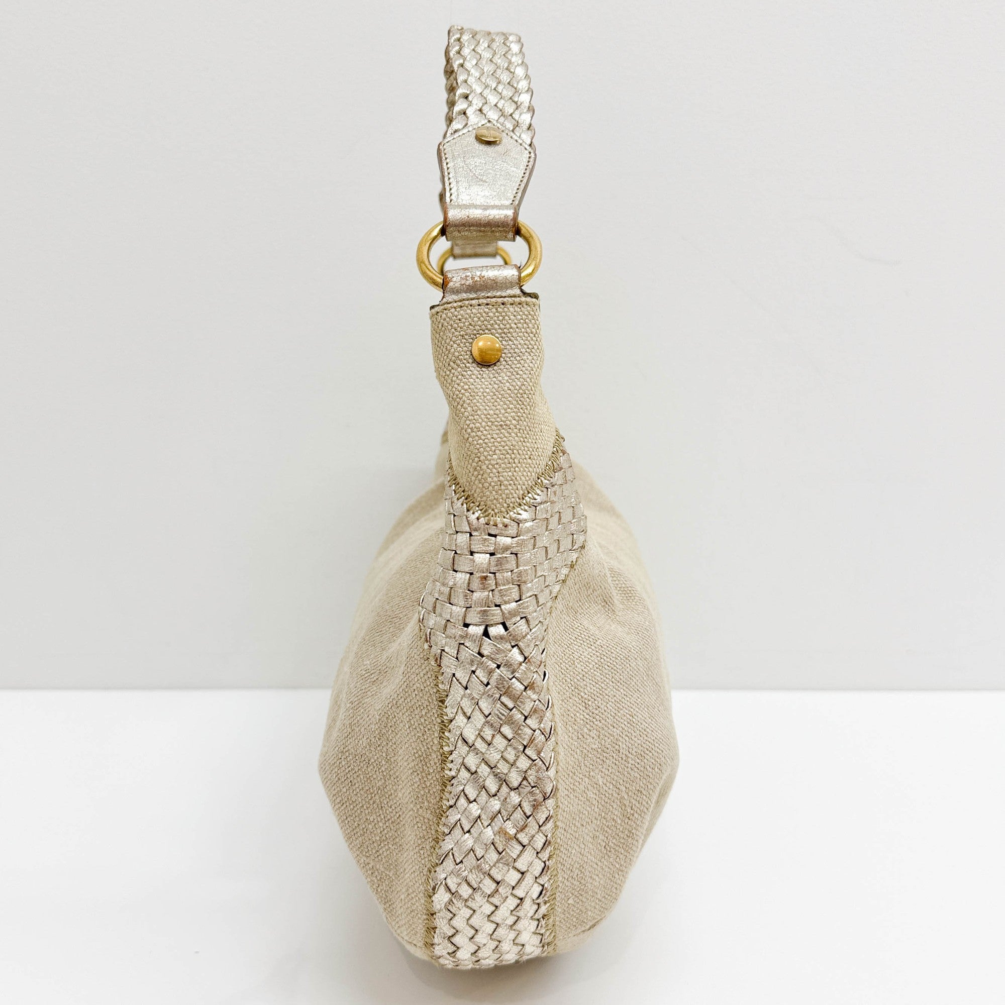 Beige Tweet Hobo Bag