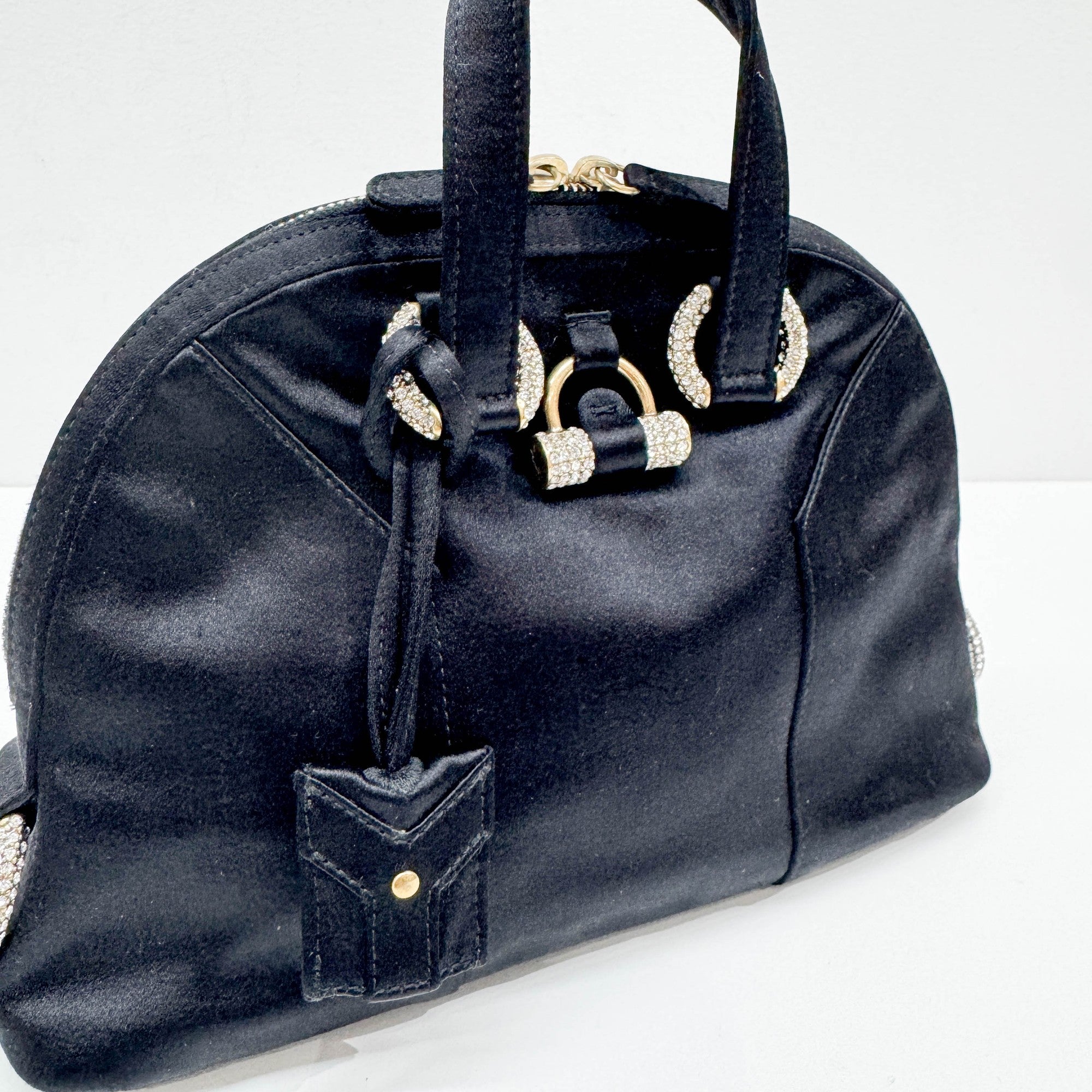 Mini Muse Black Silk Hand Bag