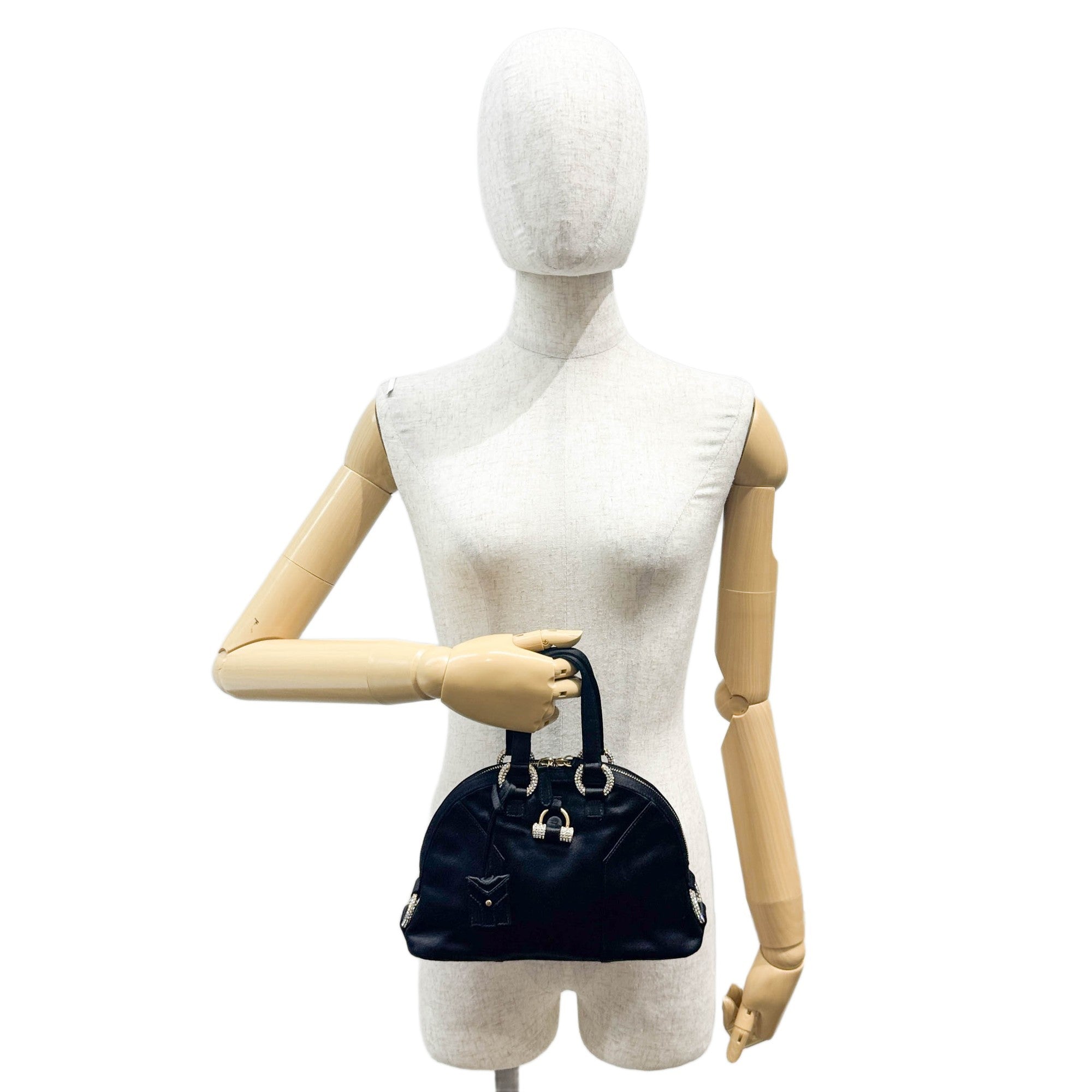 Mini Muse Black Silk Hand Bag