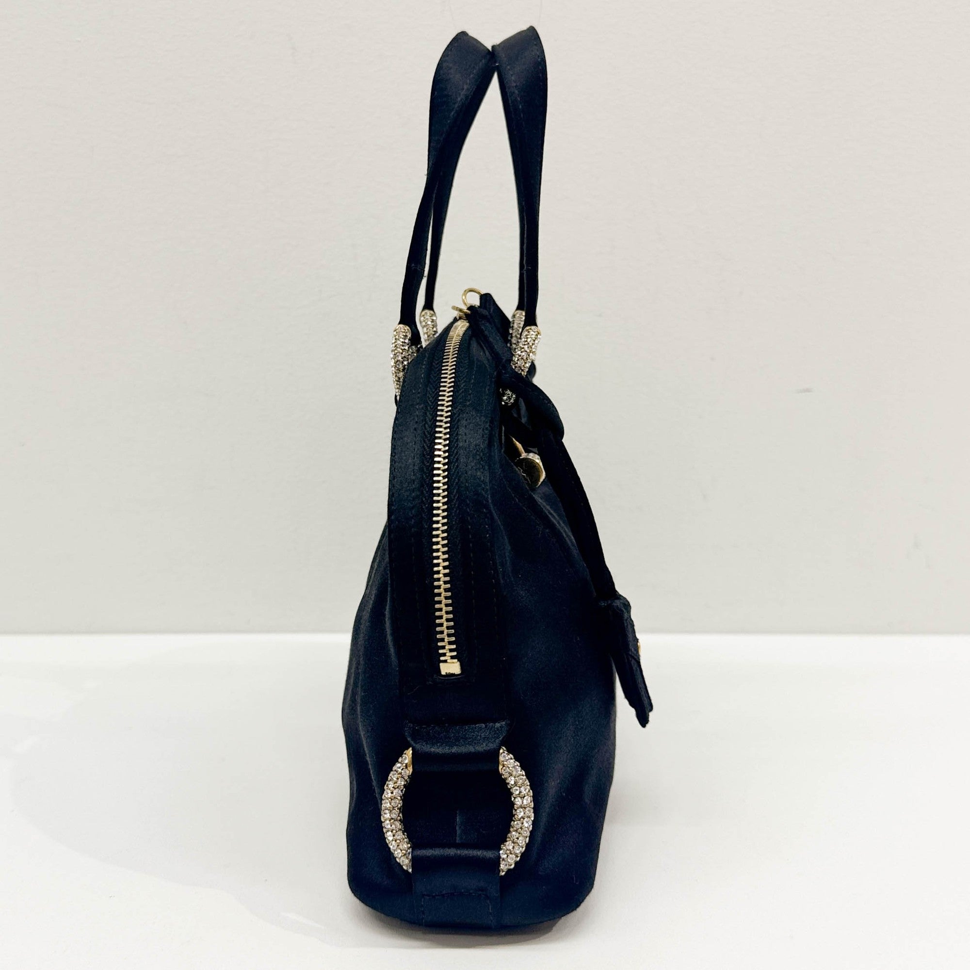 Mini Muse Black Silk Hand Bag