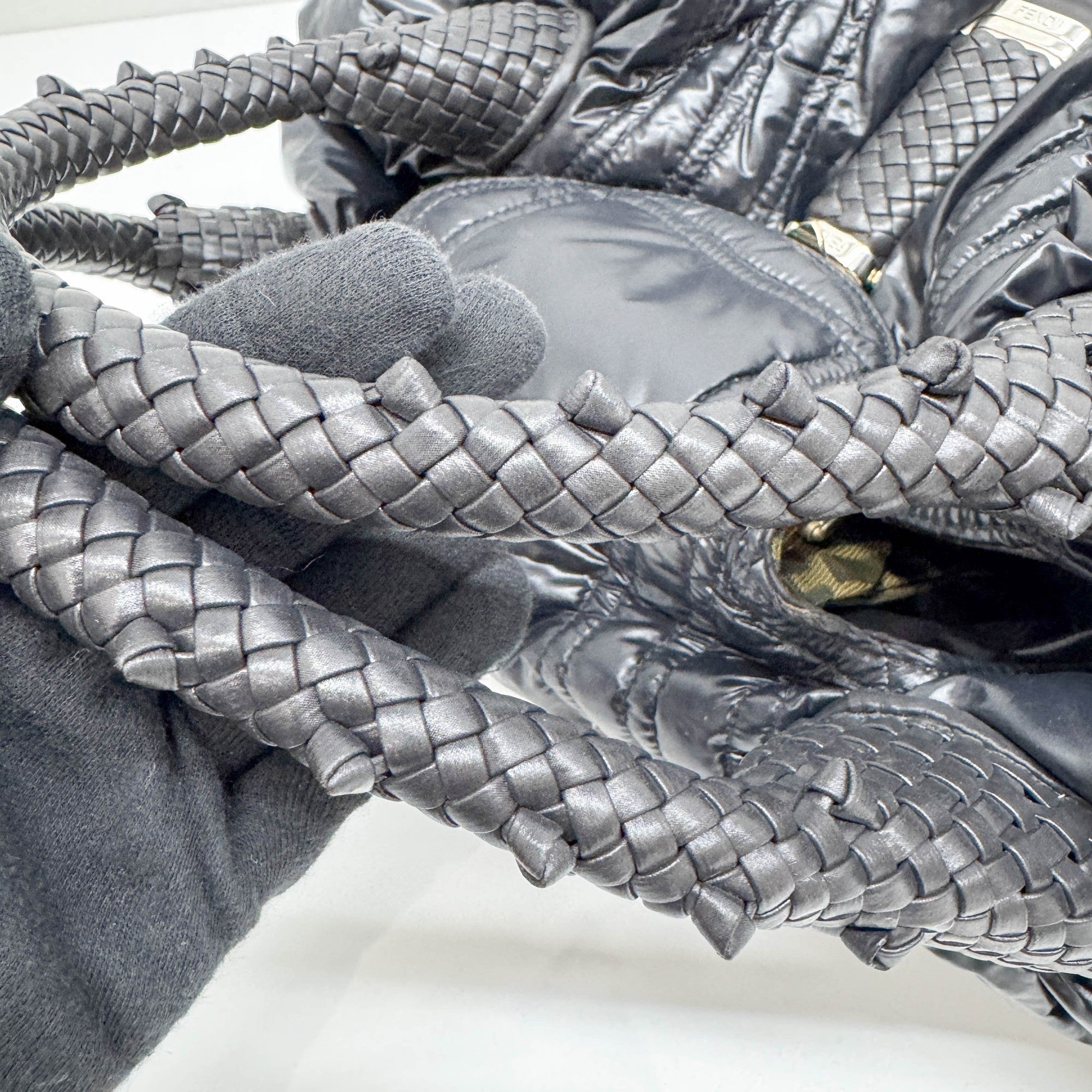 Fendi x Moncler Spy Black Duvet Hand Bag