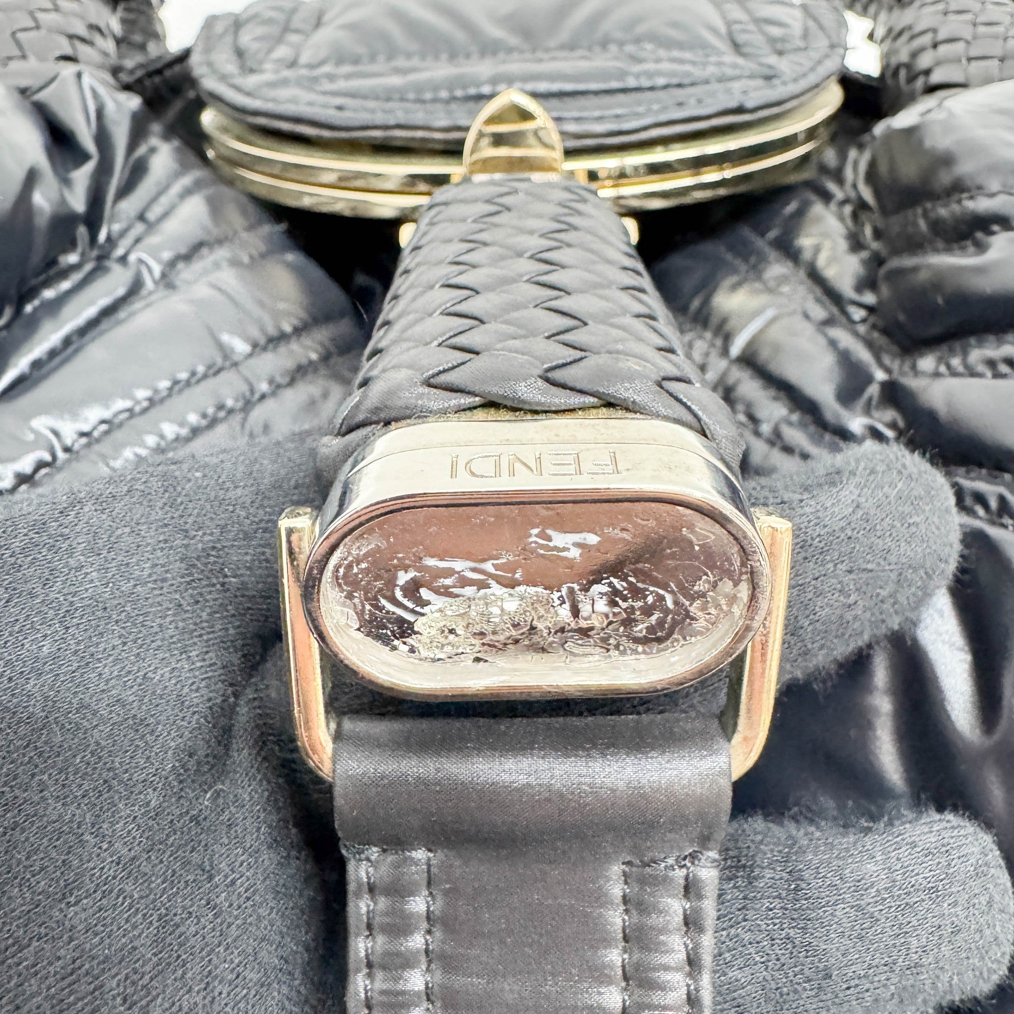 Fendi x Moncler Spy Black Duvet Hand Bag