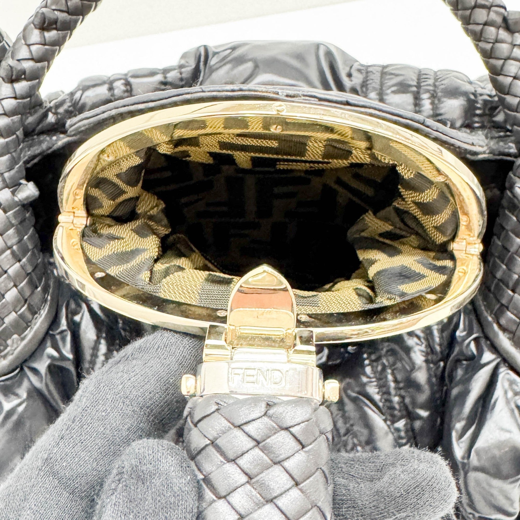 Fendi x Moncler Spy Black Duvet Hand Bag