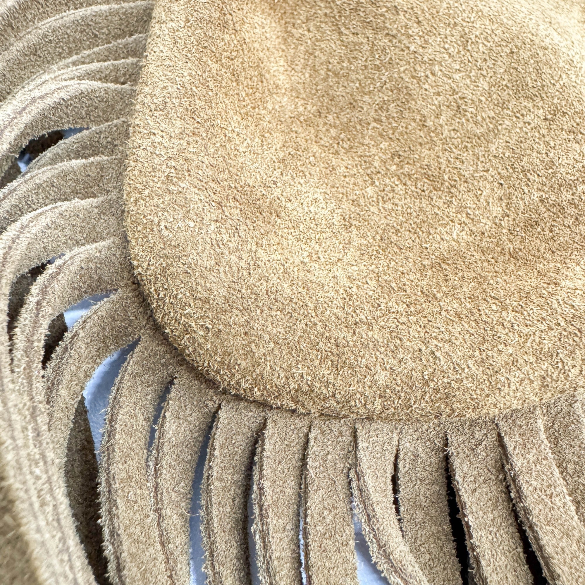 Anita Fringe Caramel Suede Crossbody Bag