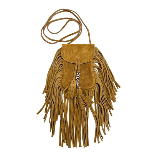 Anita Fringe Caramel Suede Crossbody Bag