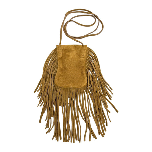 Anita Fringe Caramel Suede Crossbody Bag
