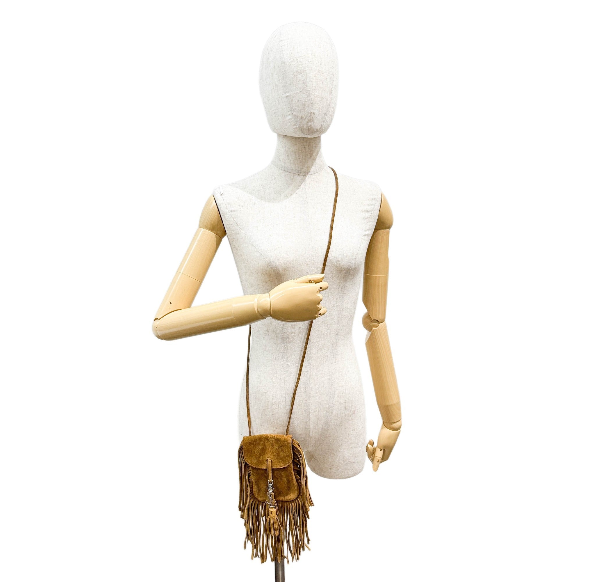Anita Fringe Caramel Suede Crossbody Bag
