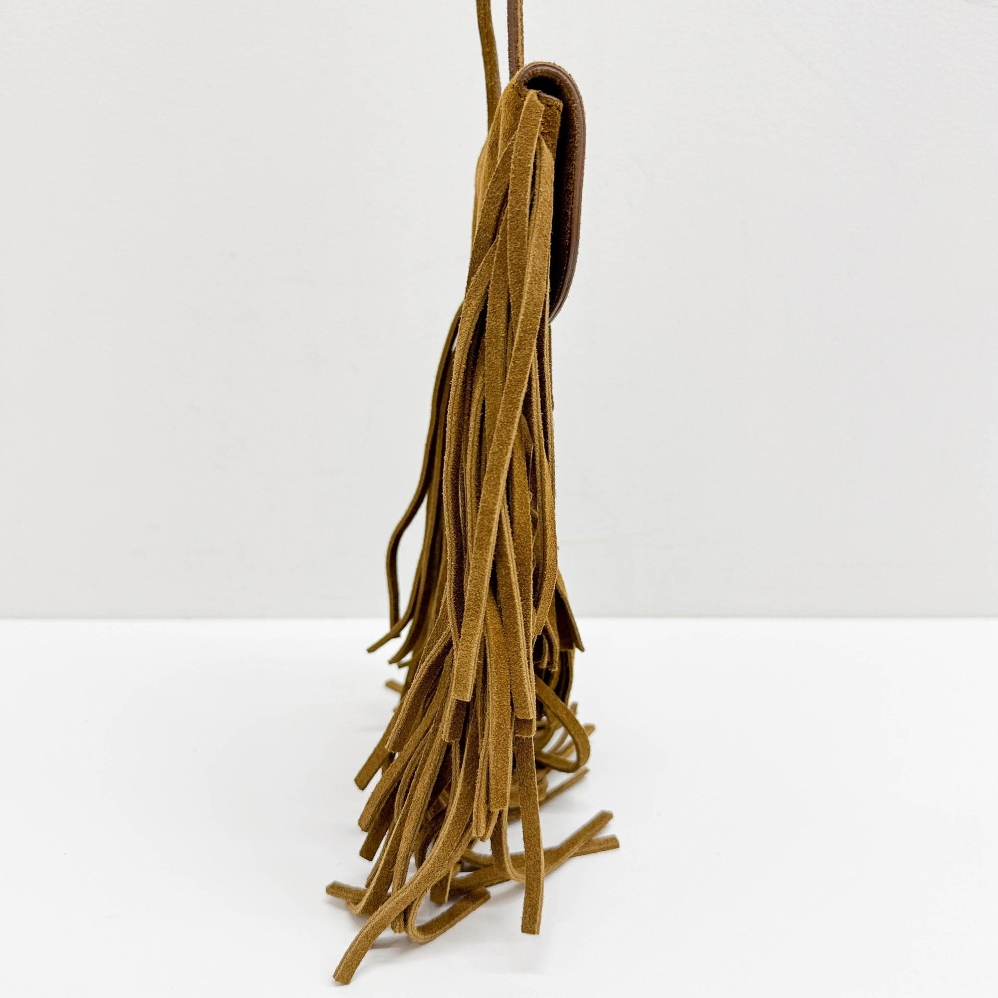 Anita Fringe Caramel Suede Crossbody Bag
