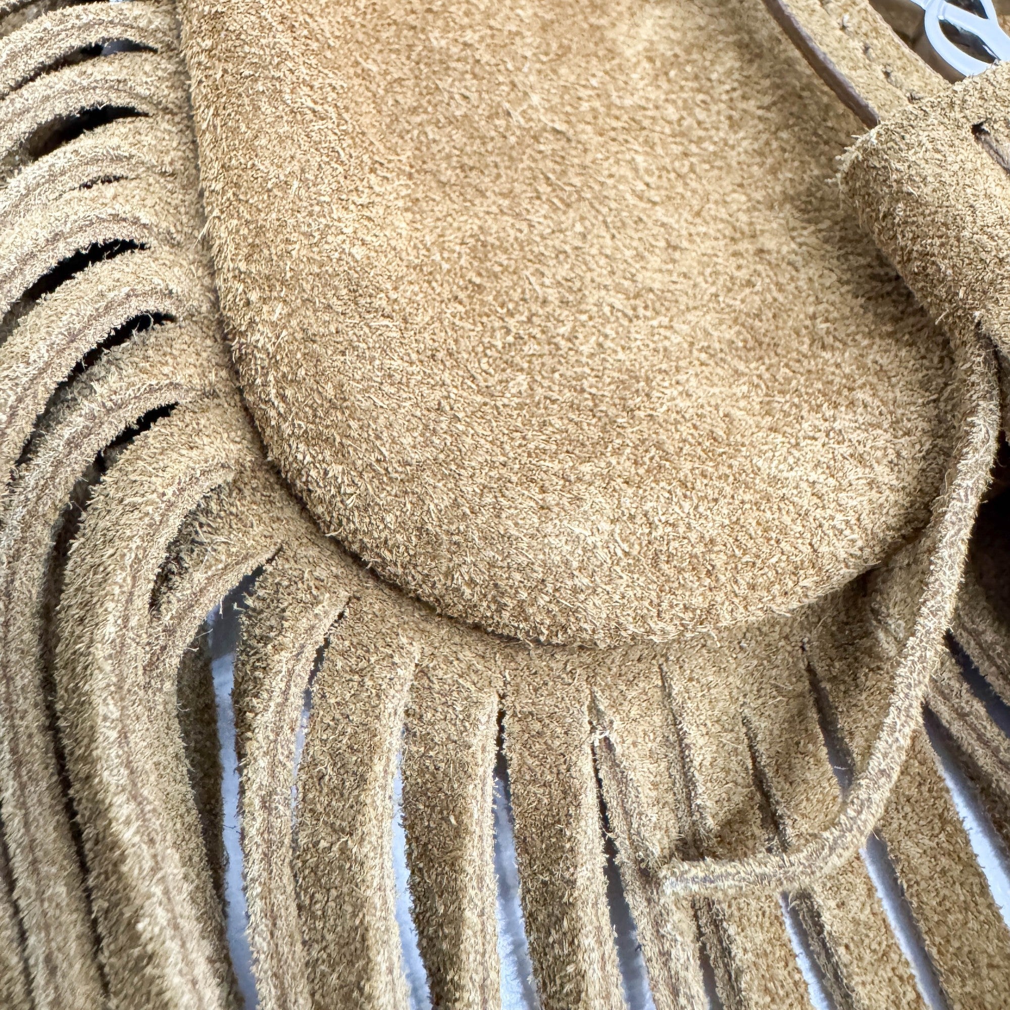 Anita Fringe Caramel Suede Crossbody Bag