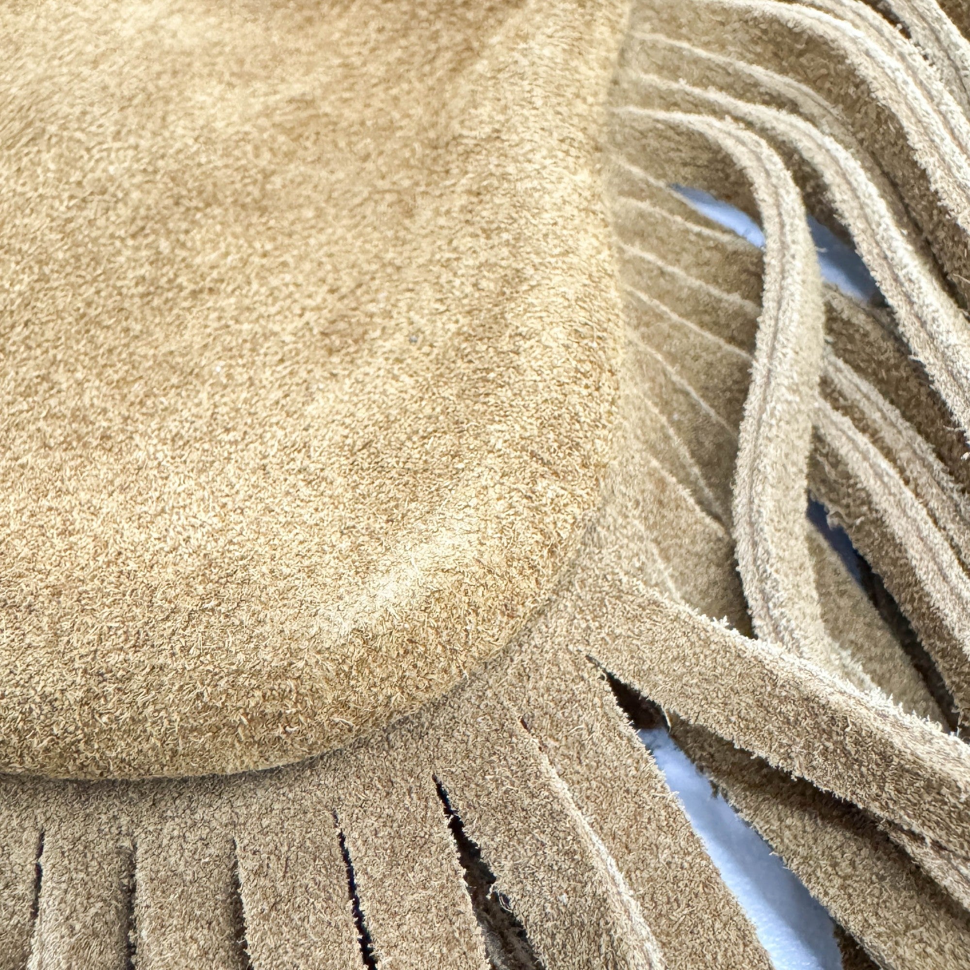 Anita Fringe Caramel Suede Crossbody Bag