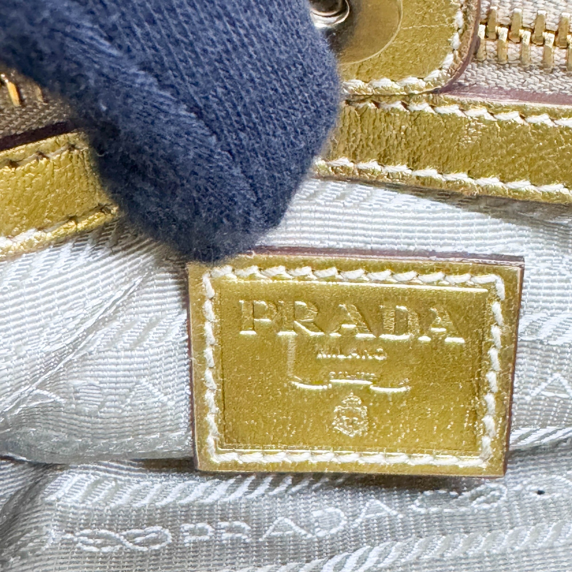 Metallic Gold Woven Leather Two Way Bag