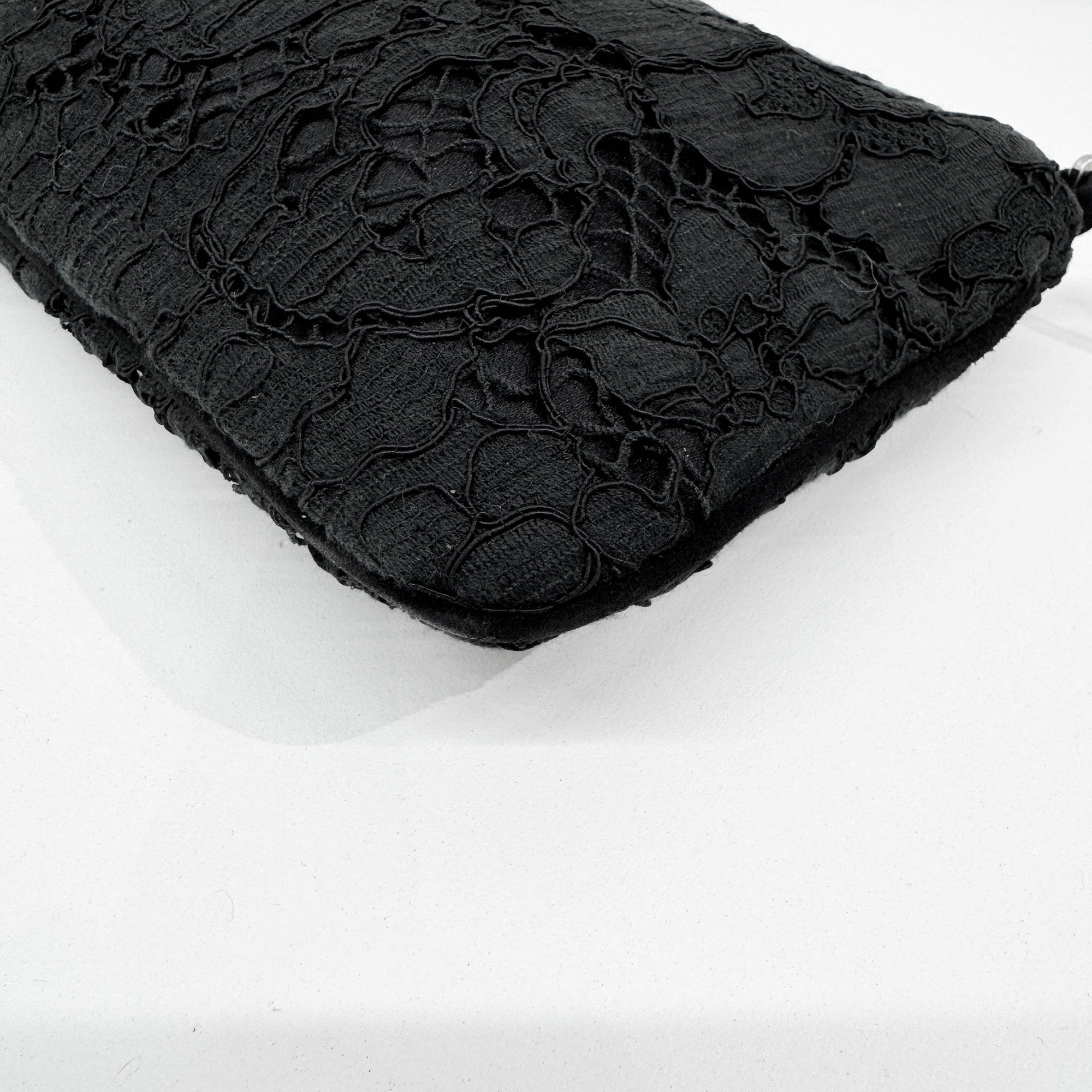 Black Floral Lace Print Shoulder Bag