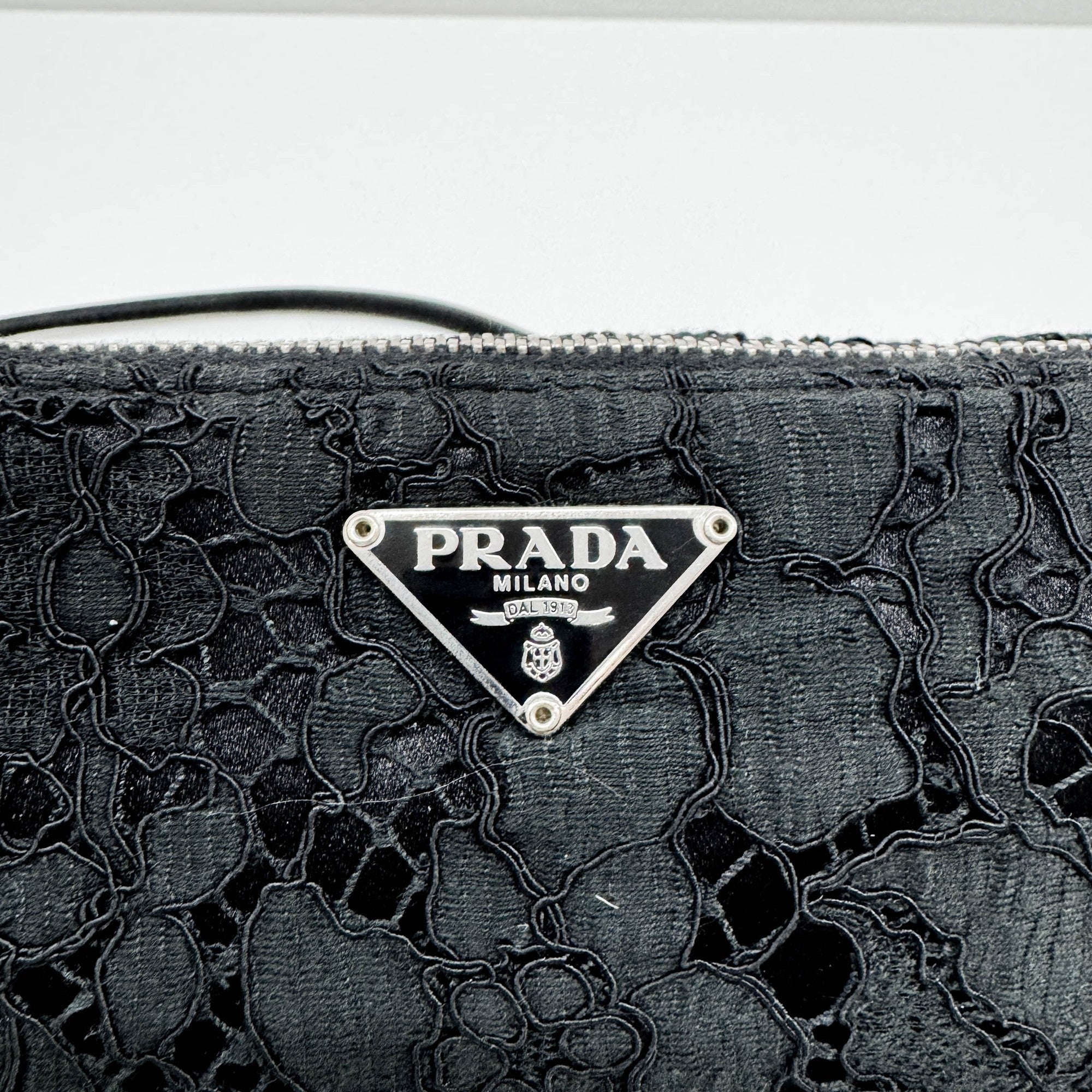 Black Floral Lace Print Shoulder Bag