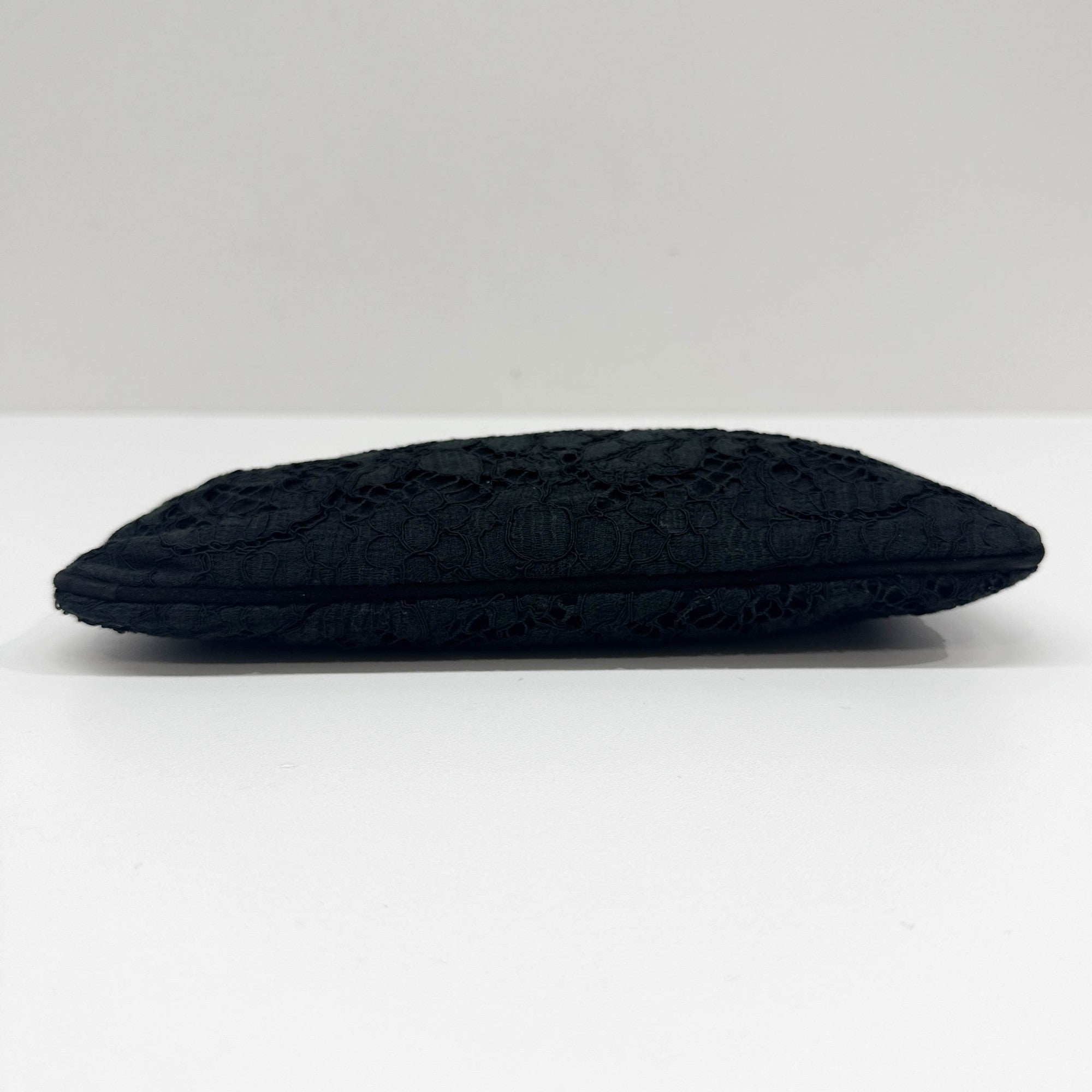 Black Floral Lace Print Shoulder Bag