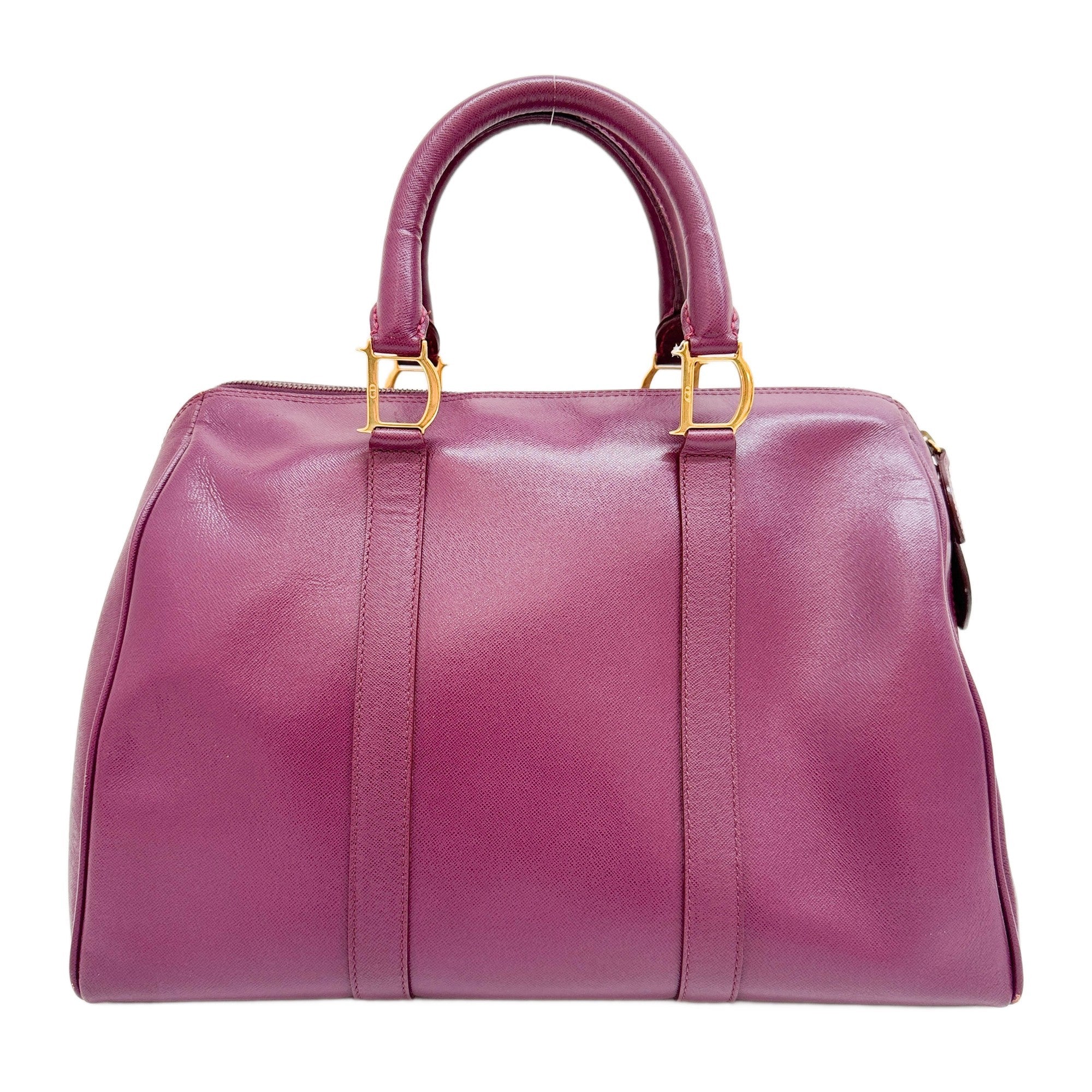 Bowling Purple Leather Hand Bag