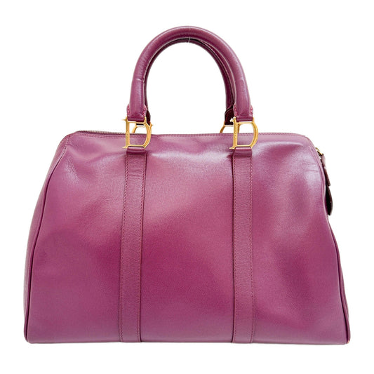 Bowling Purple Leather Hand Bag