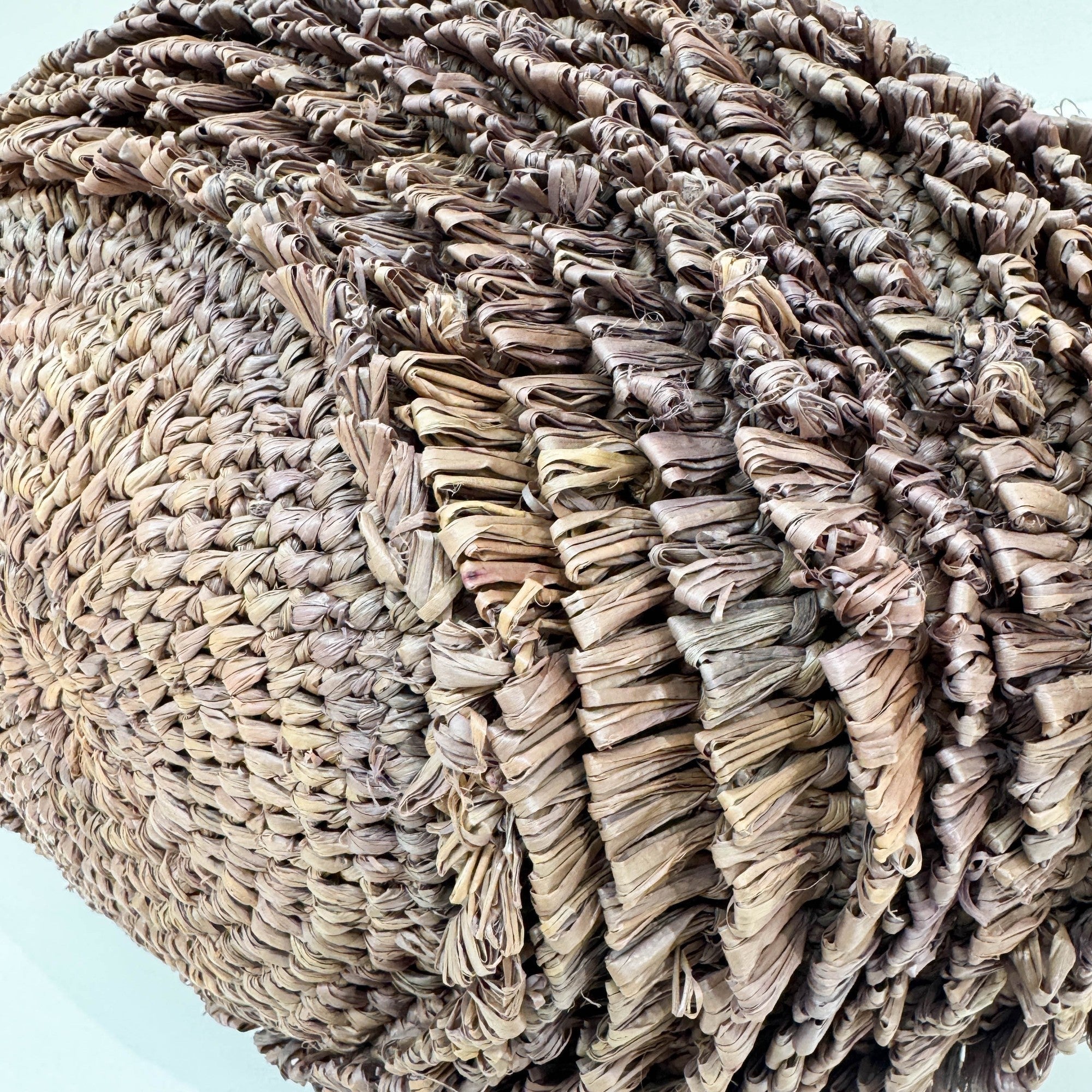 Woven Basket Mauve Raffia Hand Bag