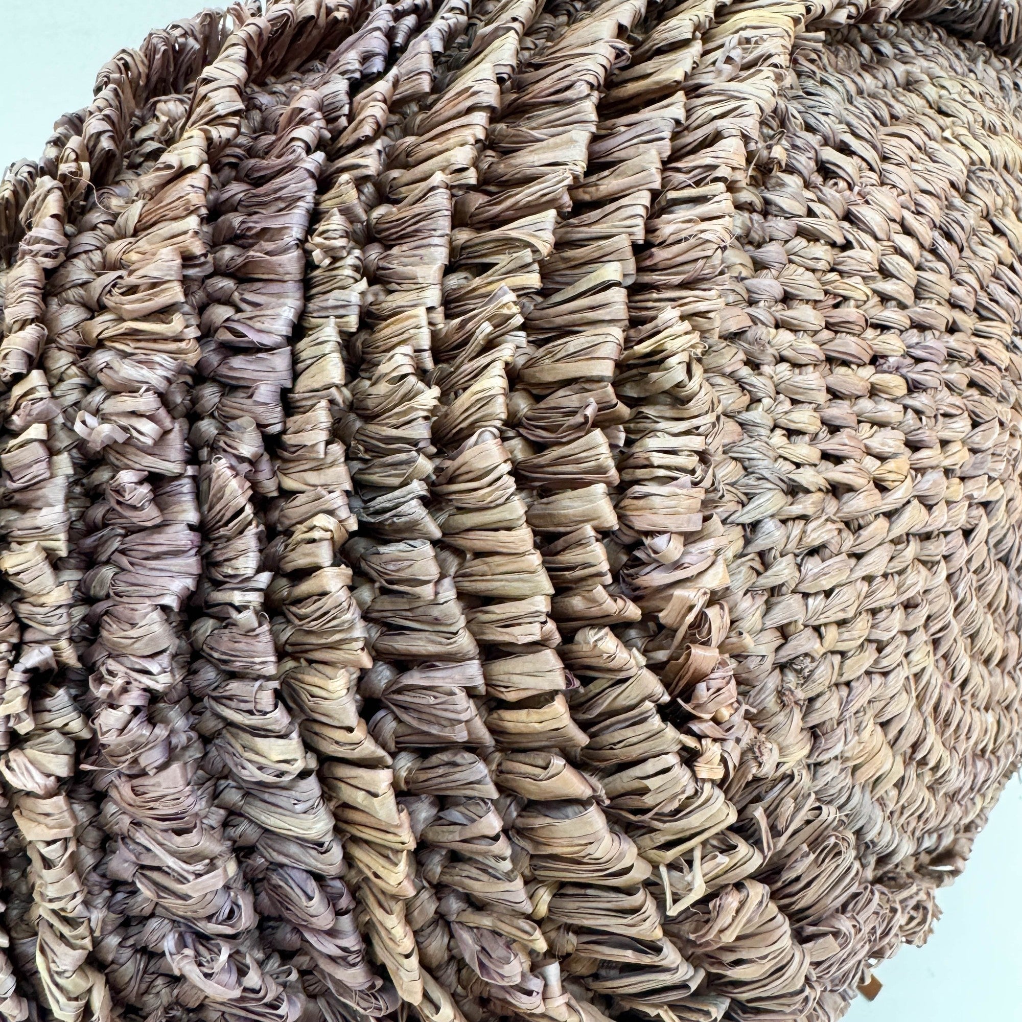 Woven Basket Mauve Raffia Hand Bag