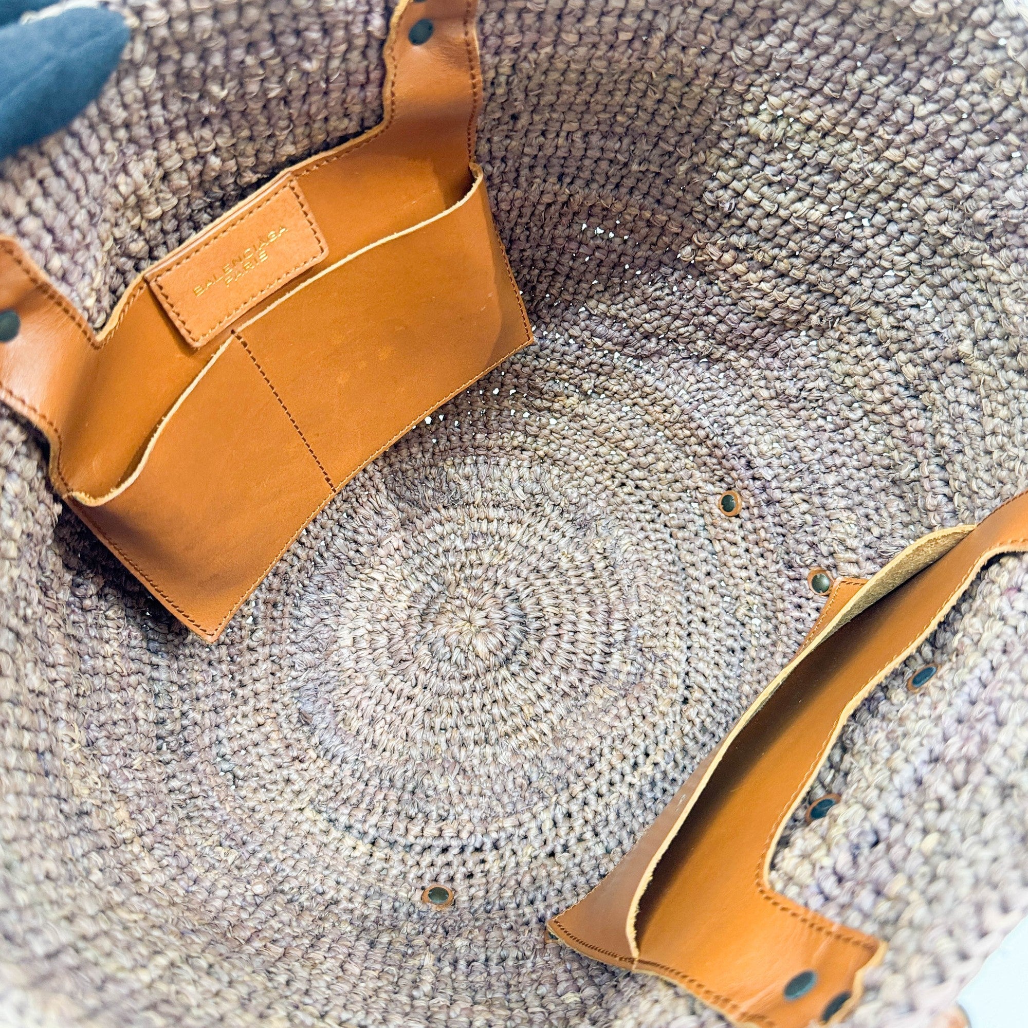 Woven Basket Mauve Raffia Hand Bag