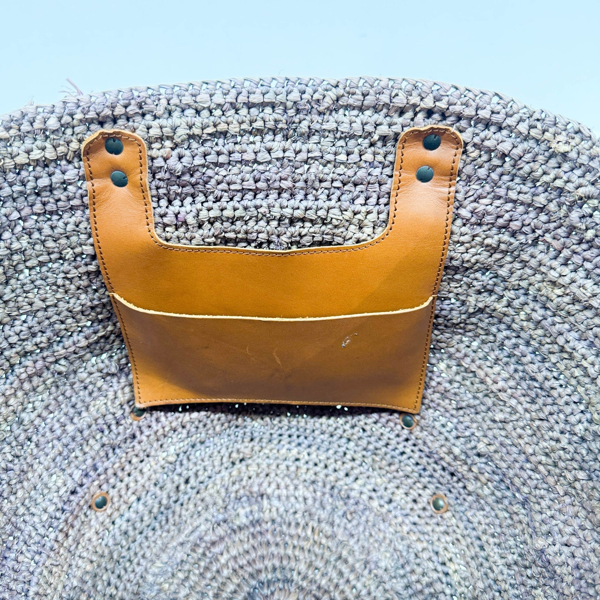 Woven Basket Mauve Raffia Hand Bag