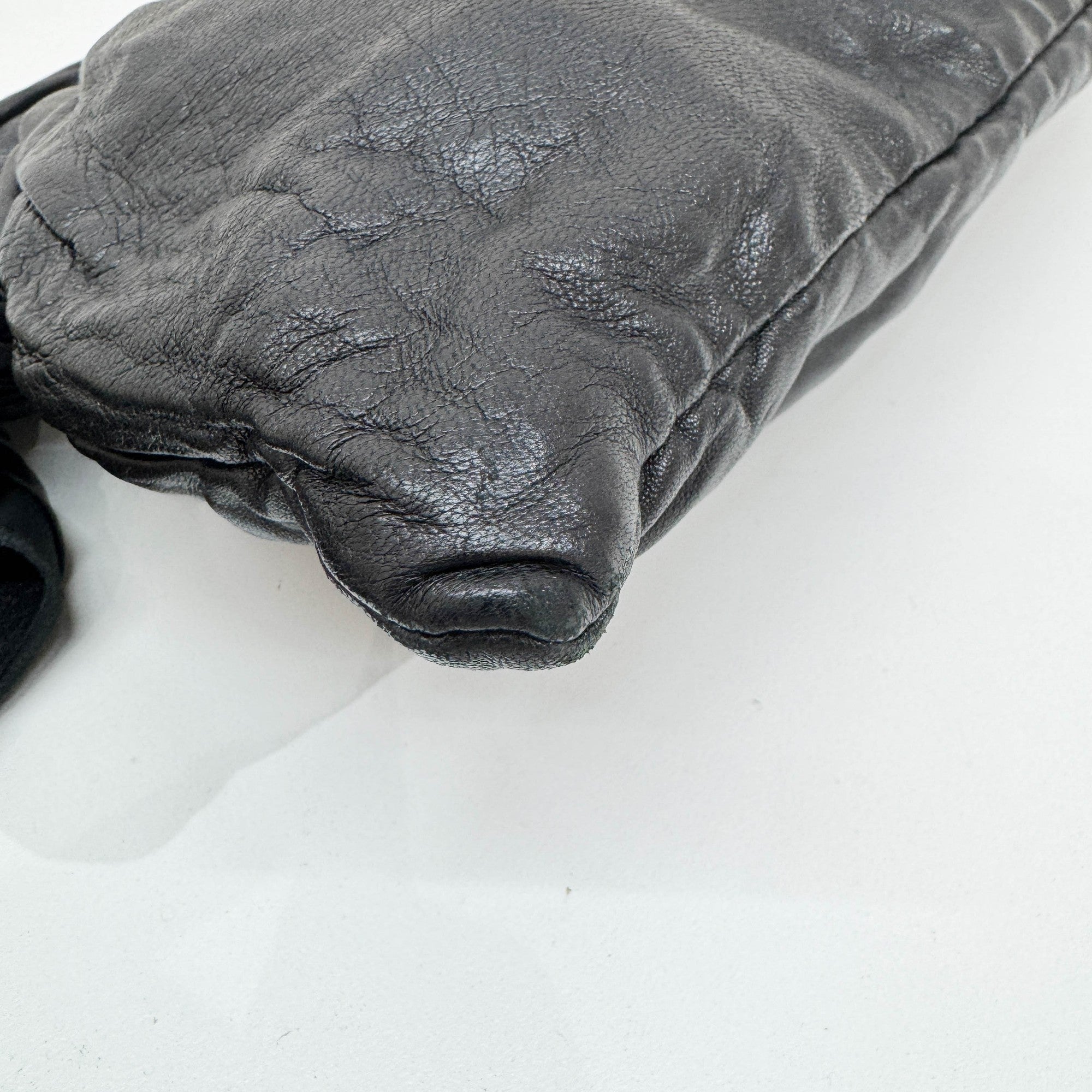 Bows Black Leather Cluch Bag