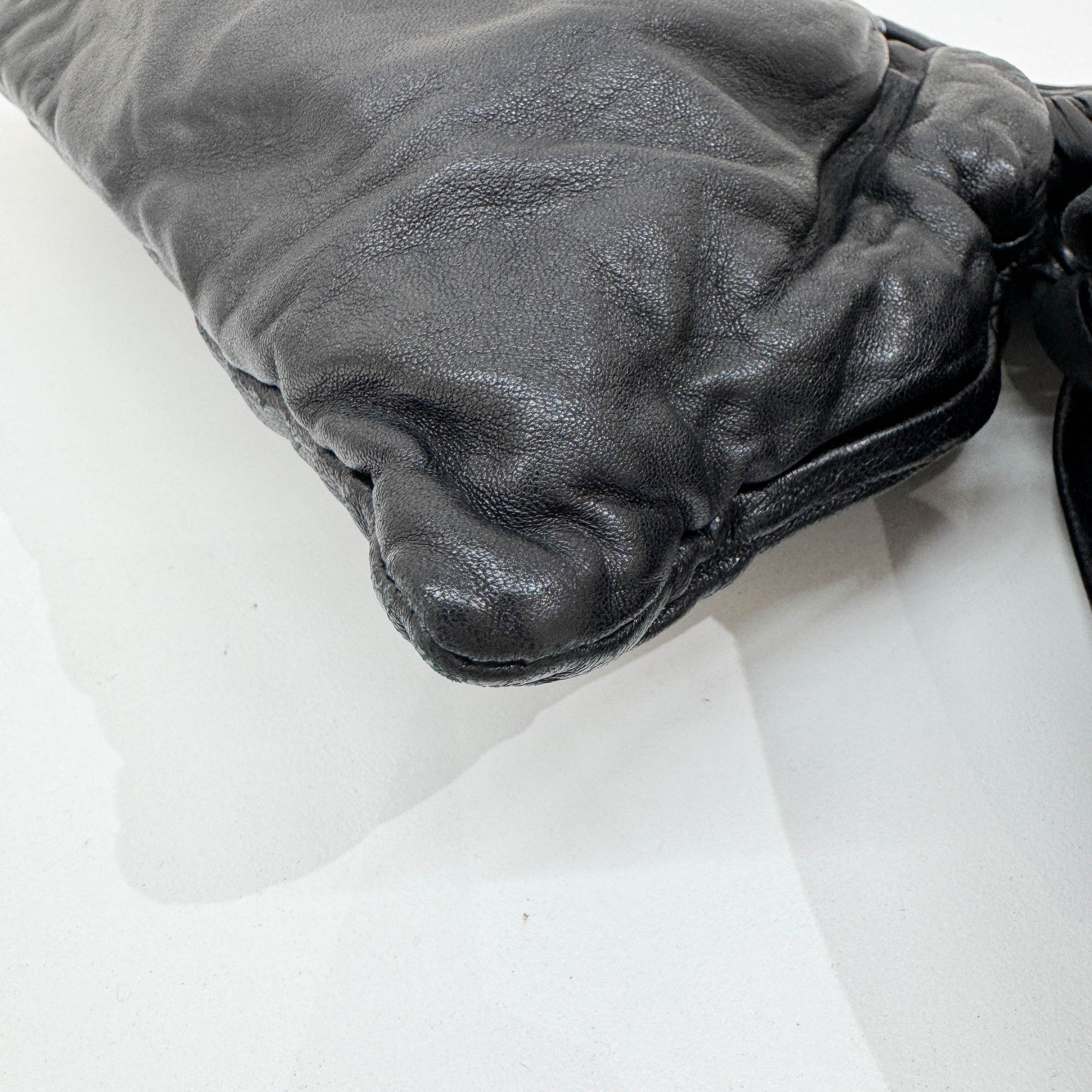 Bows Black Leather Cluch Bag