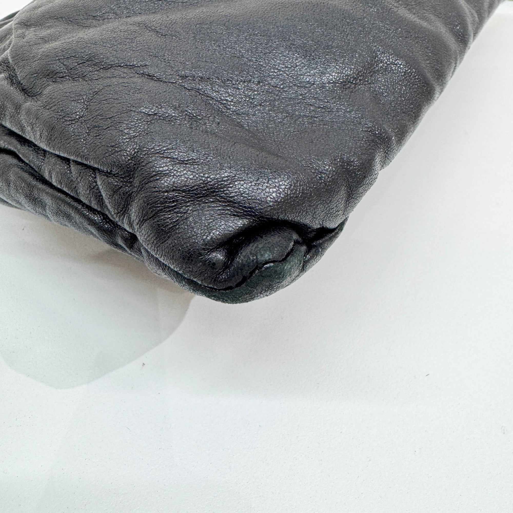 Bows Black Leather Cluch Bag