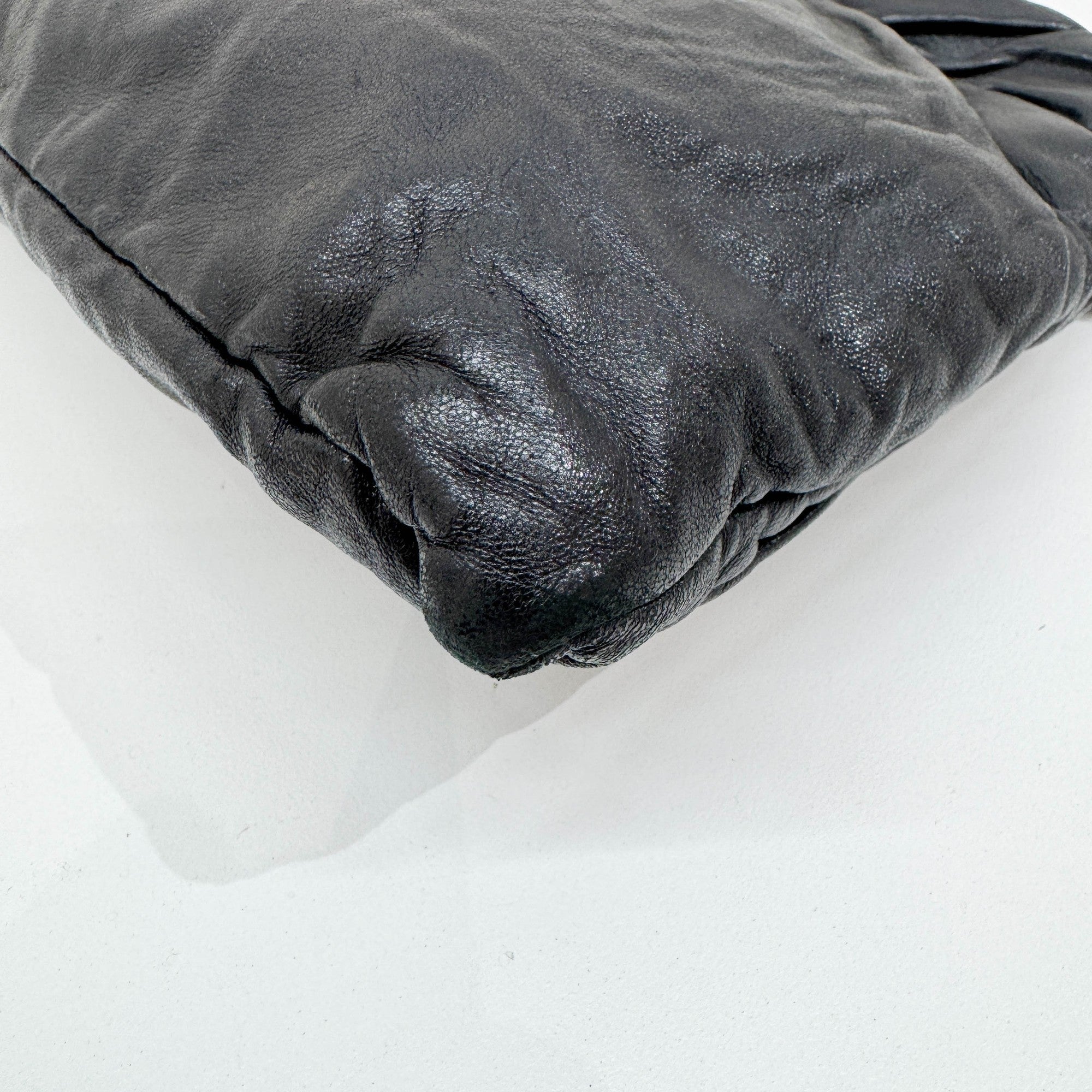 Bows Black Leather Cluch Bag