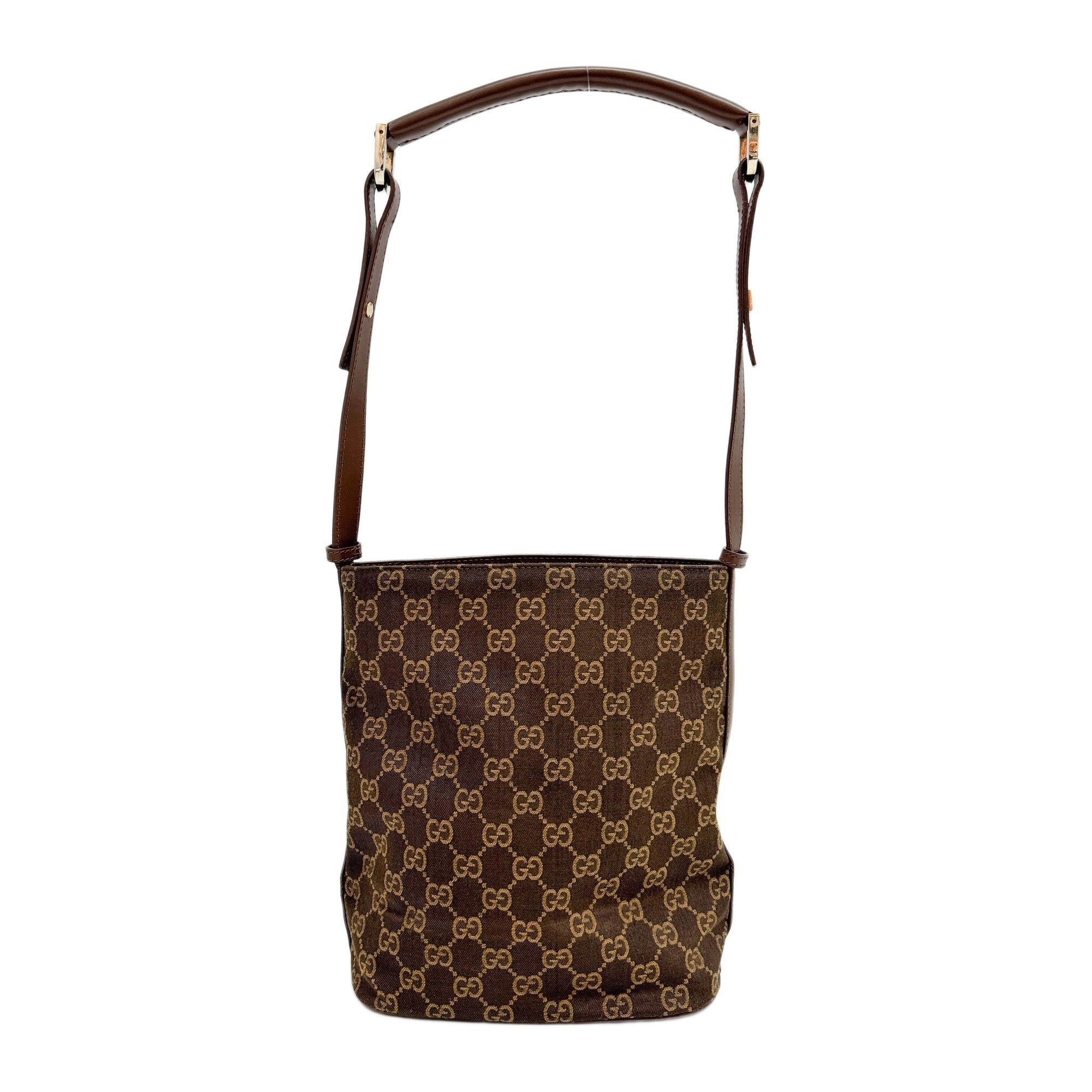 Bucket Brown GG Canvas Shoulder Bag