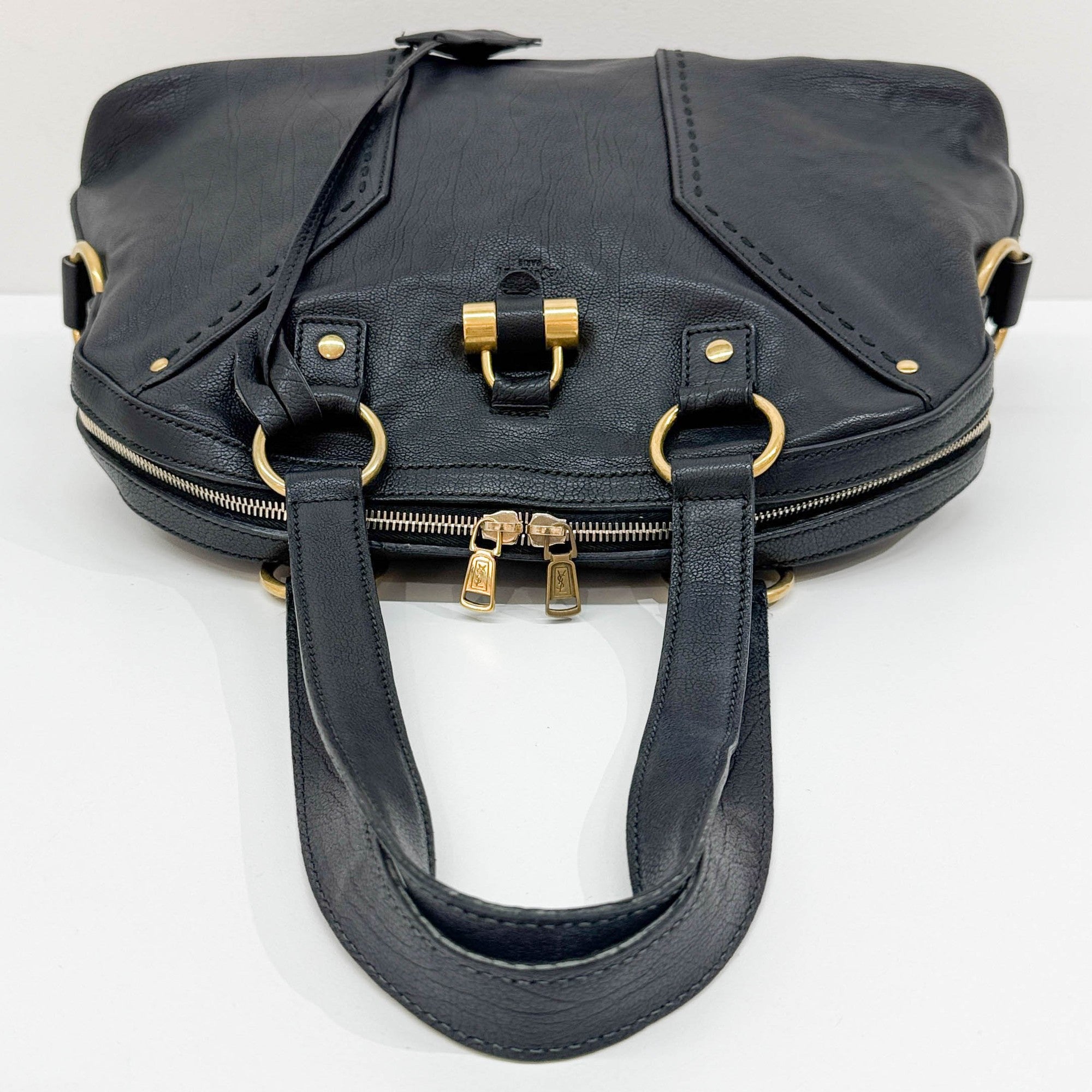 Muse Black Leather Shoulder Bag