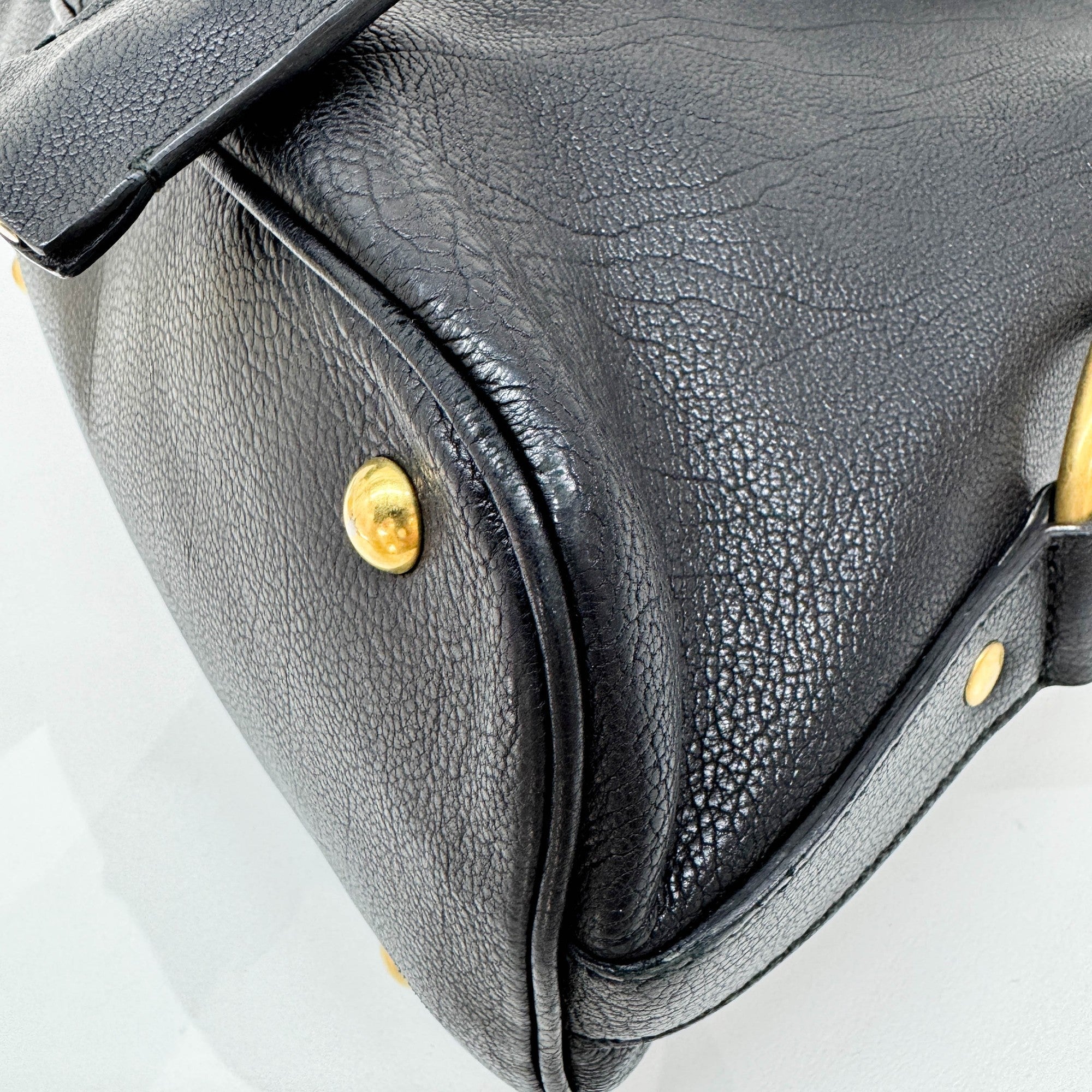 Muse Black Leather Shoulder Bag