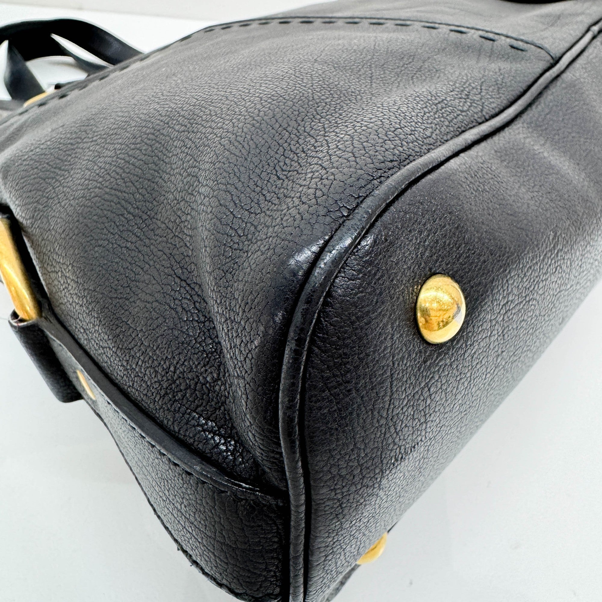 Muse Black Leather Shoulder Bag