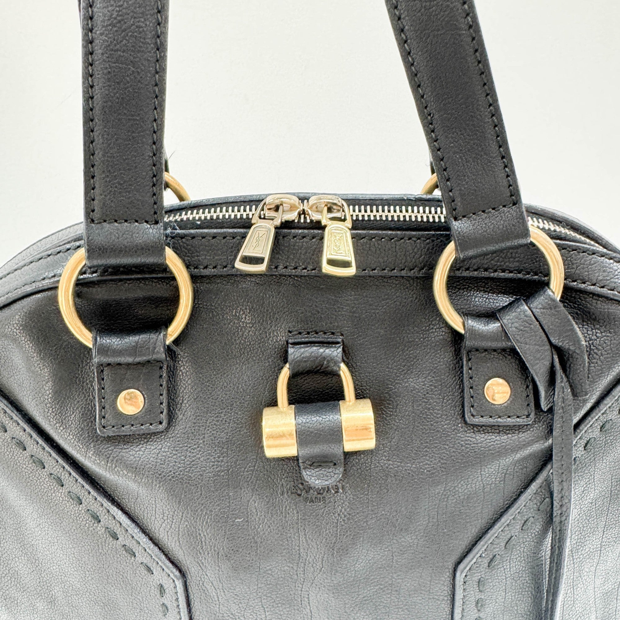Muse Black Leather Shoulder Bag
