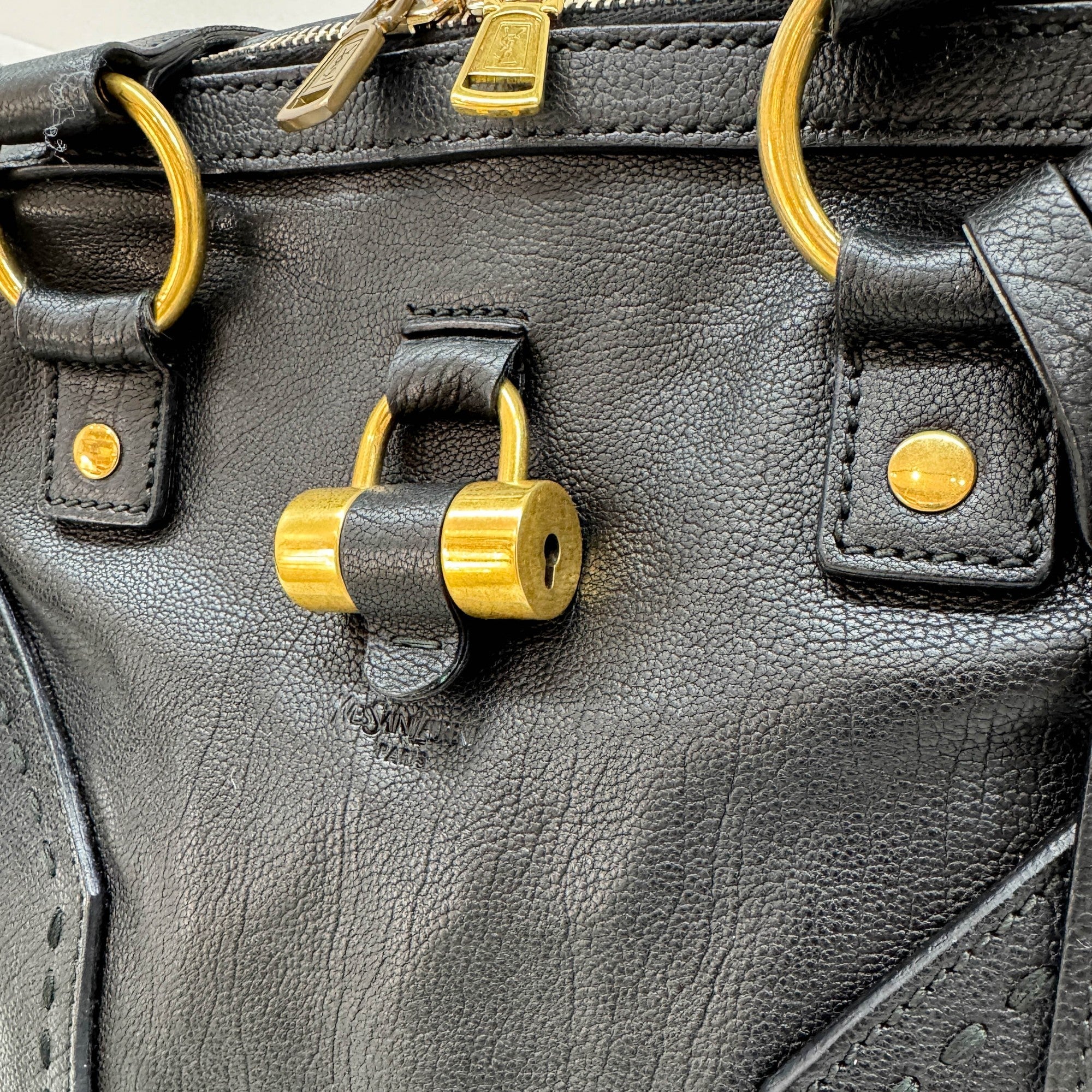 Muse Black Leather Shoulder Bag